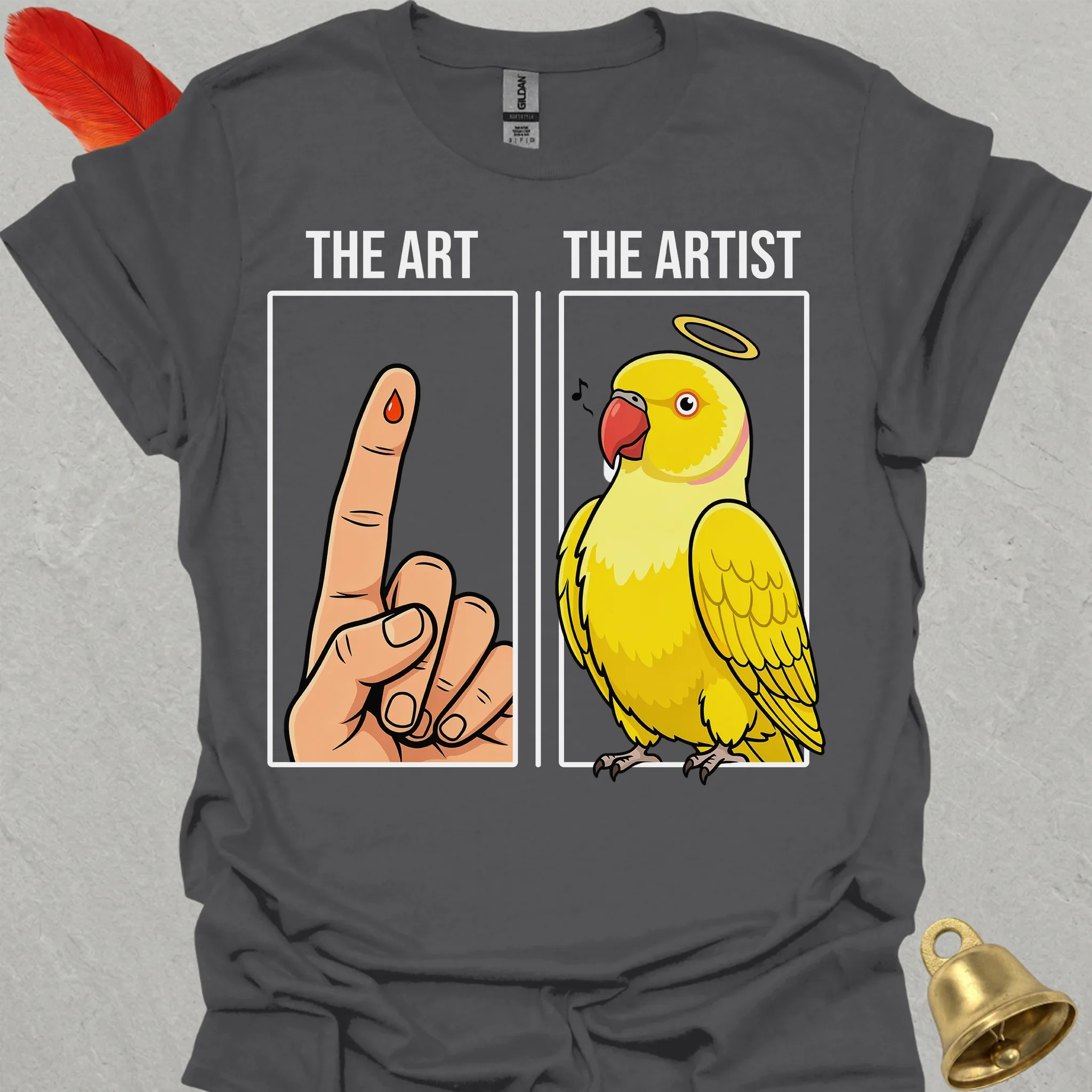 Lutino Indian Ringneck The Artist T-Shirt