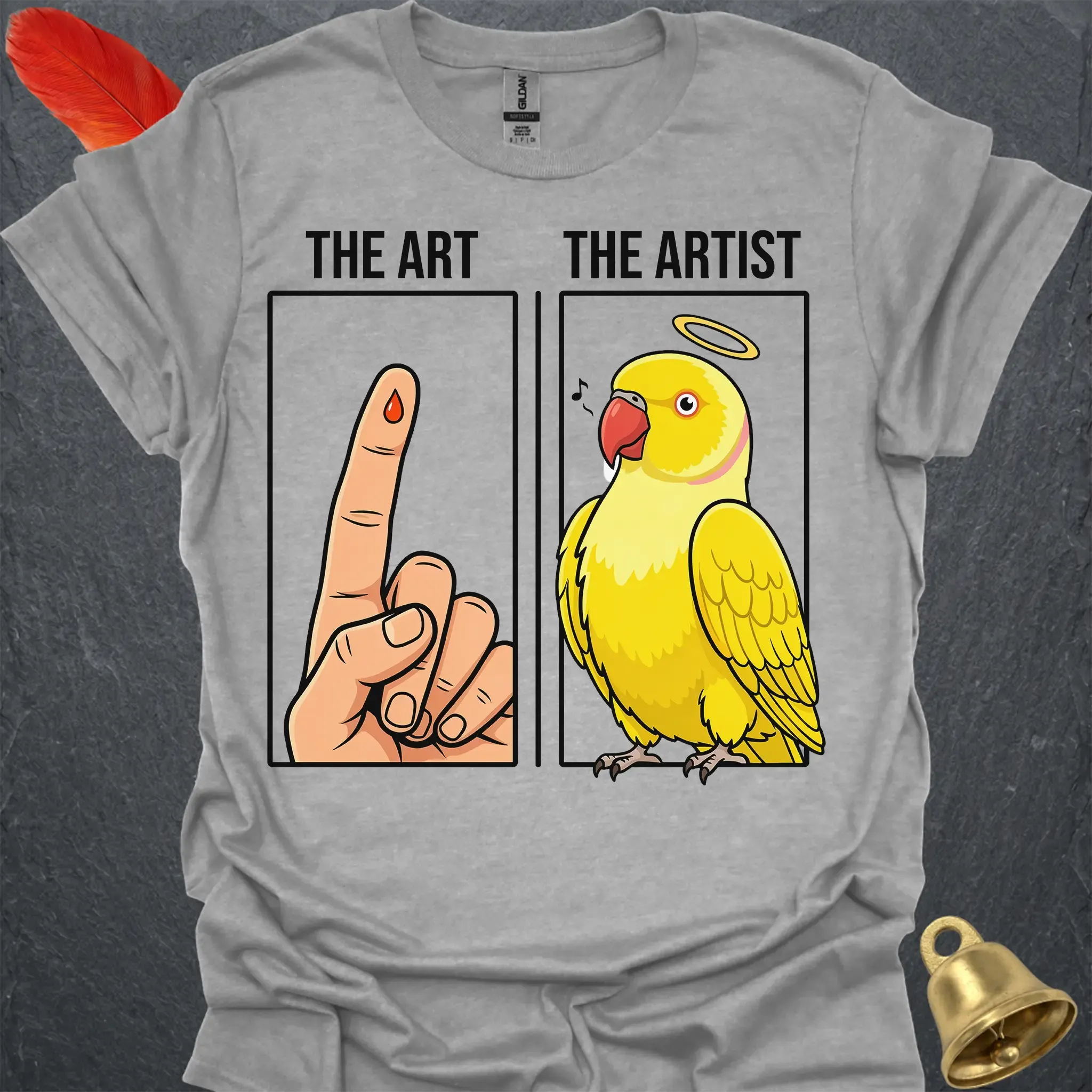 Lutino Indian Ringneck The Artist T-Shirt