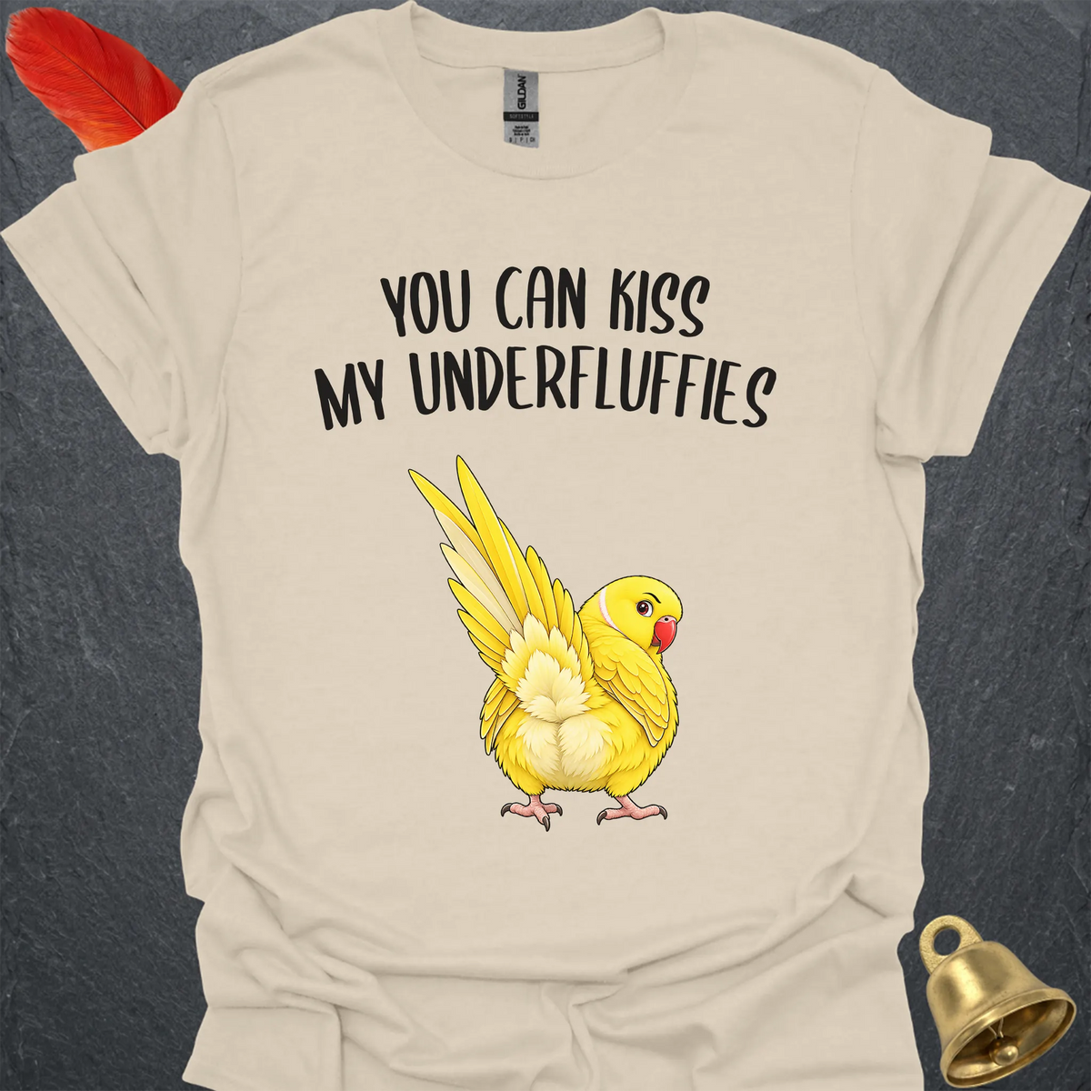 Lutino Indian Ringneck Underfluffies T-Shirt