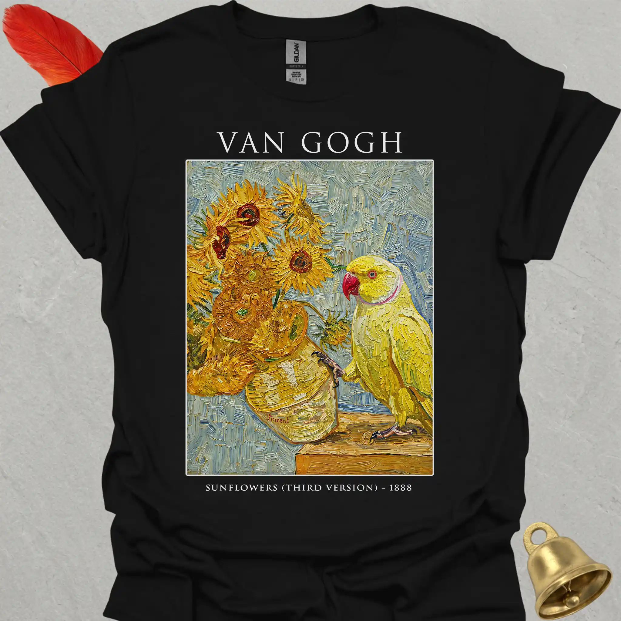Lutino Indian Ringneck Van Gogh T-Shirt