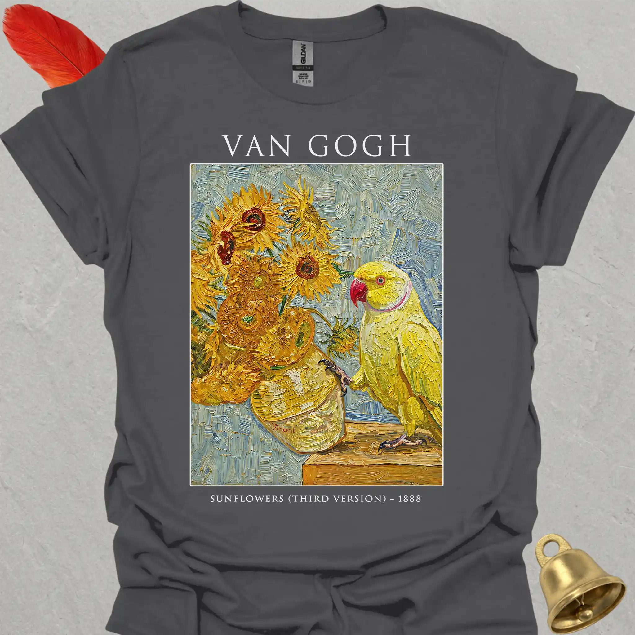 Lutino Indian Ringneck Van Gogh T-Shirt