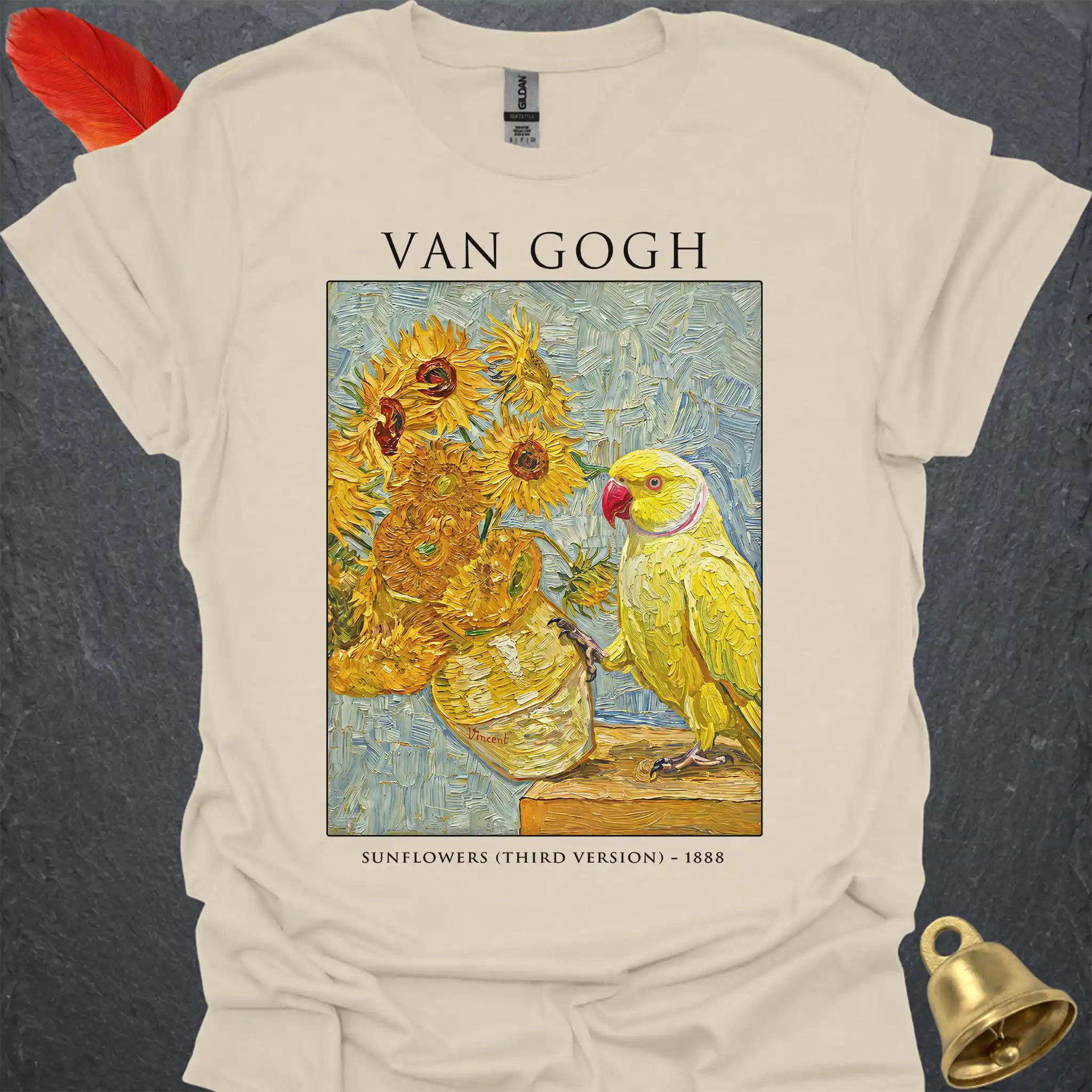 Lutino Indian Ringneck Van Gogh T-Shirt