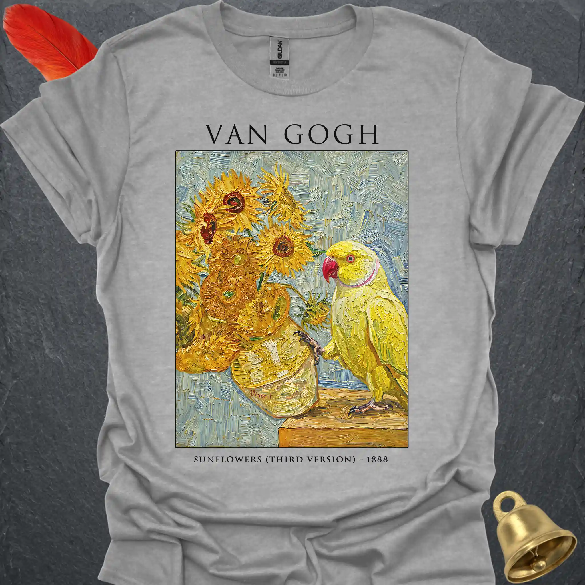 Lutino Indian Ringneck Van Gogh T-Shirt