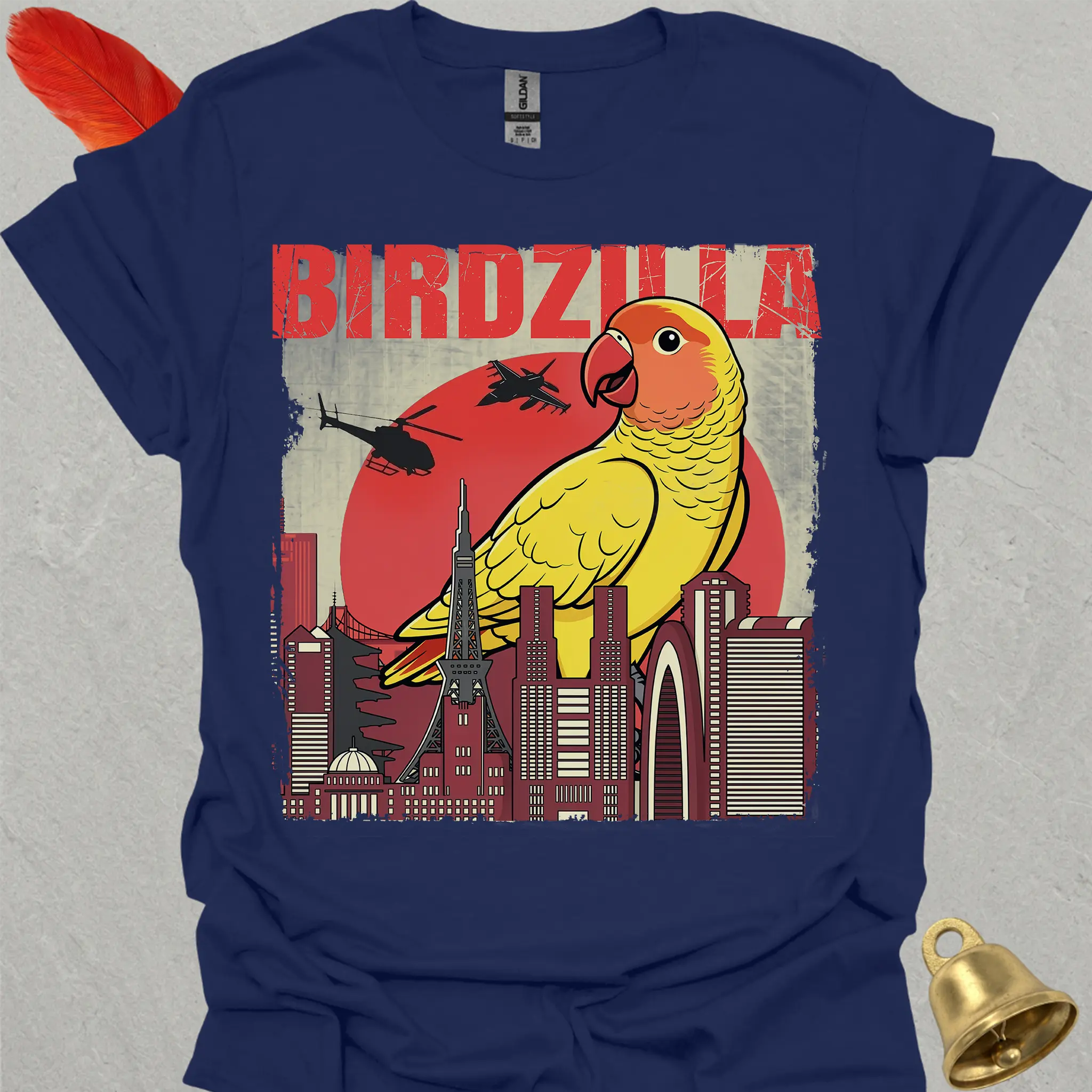 Lutino Lovebird Birdzilla T-Shirt
