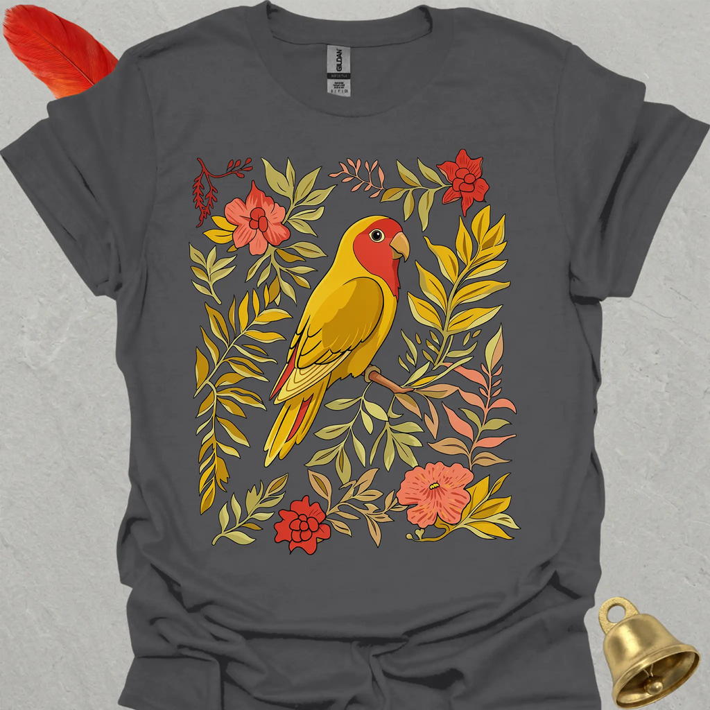 Lutino Lovebird Boho Flower T-Shirt