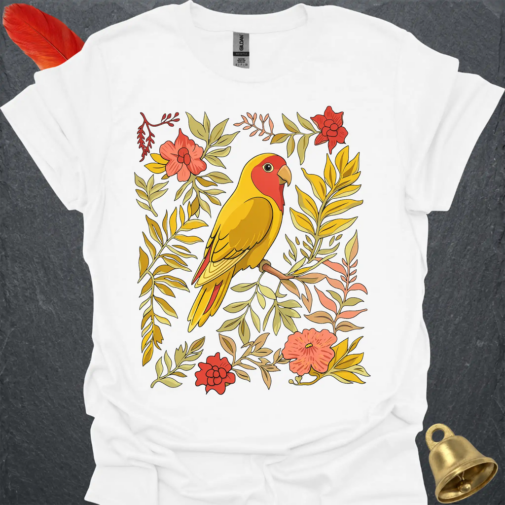 Lutino Lovebird Boho Flower T-Shirt