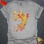 Lutino Lovebird Flying Flower T-Shirt