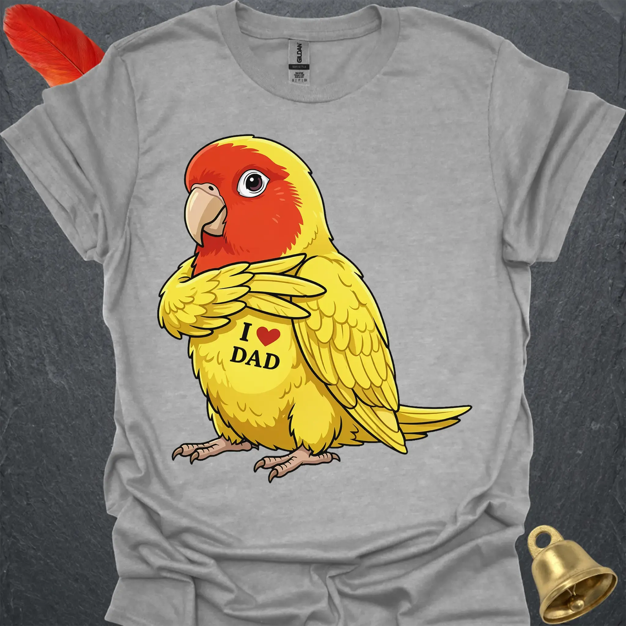 Lutino Lovebird I Love Dad T-Shirt