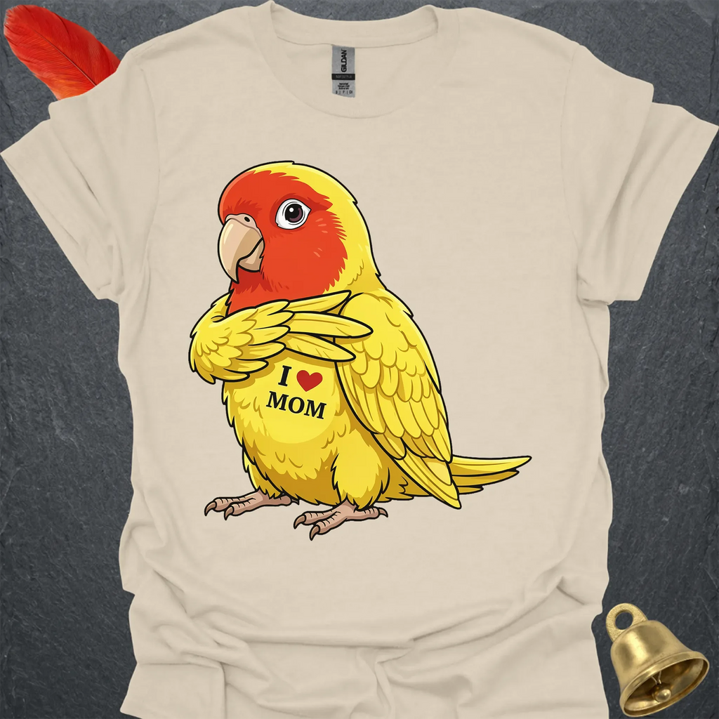 Lutino Lovebird I Love Mom T-Shirt