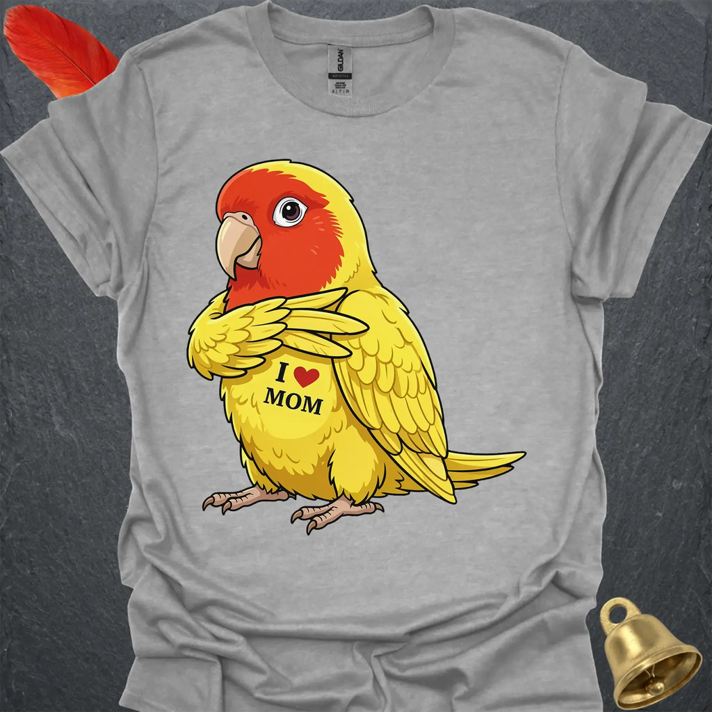 Lutino Lovebird I Love Mom T-Shirt