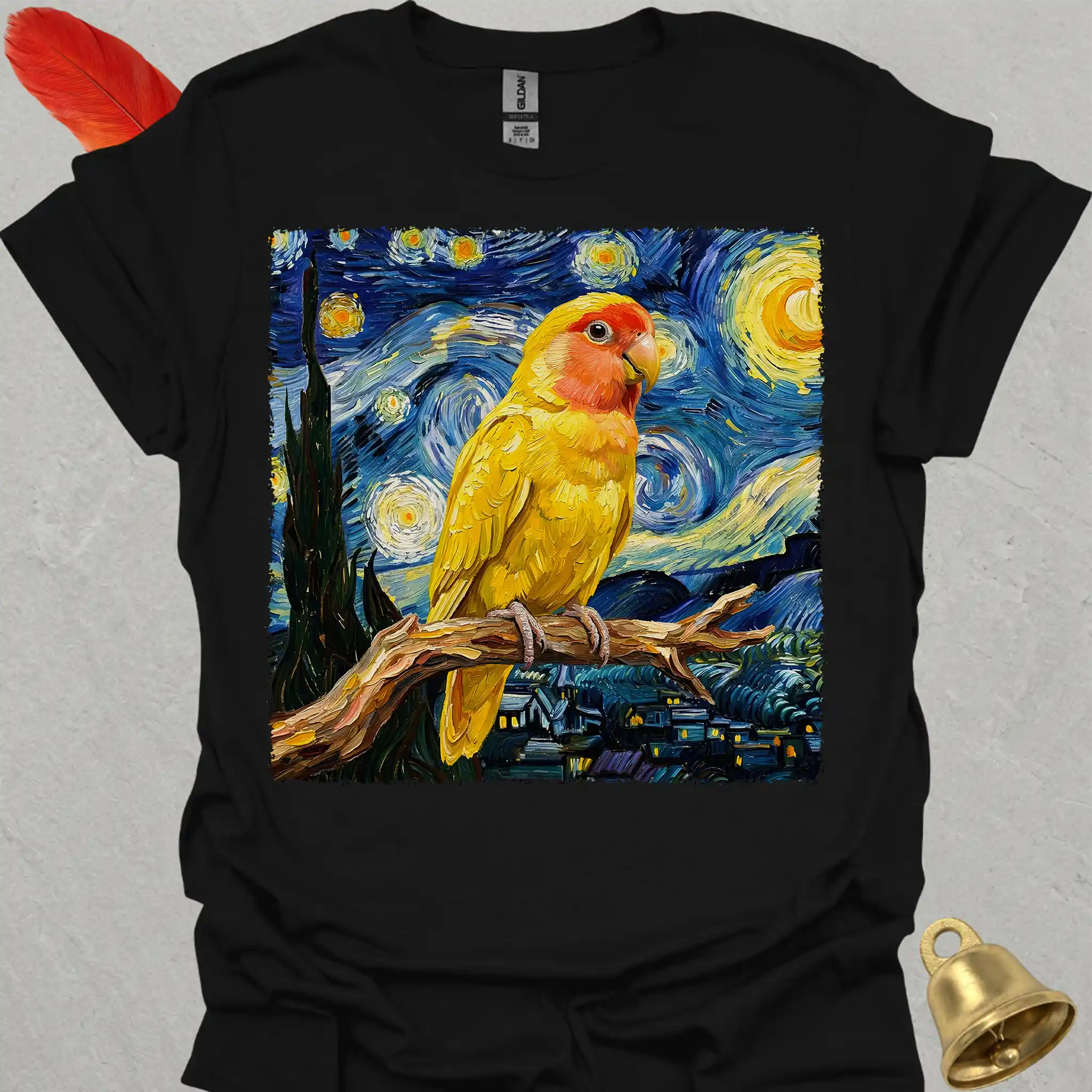 Lutino Lovebird Starry Night T-Shirt