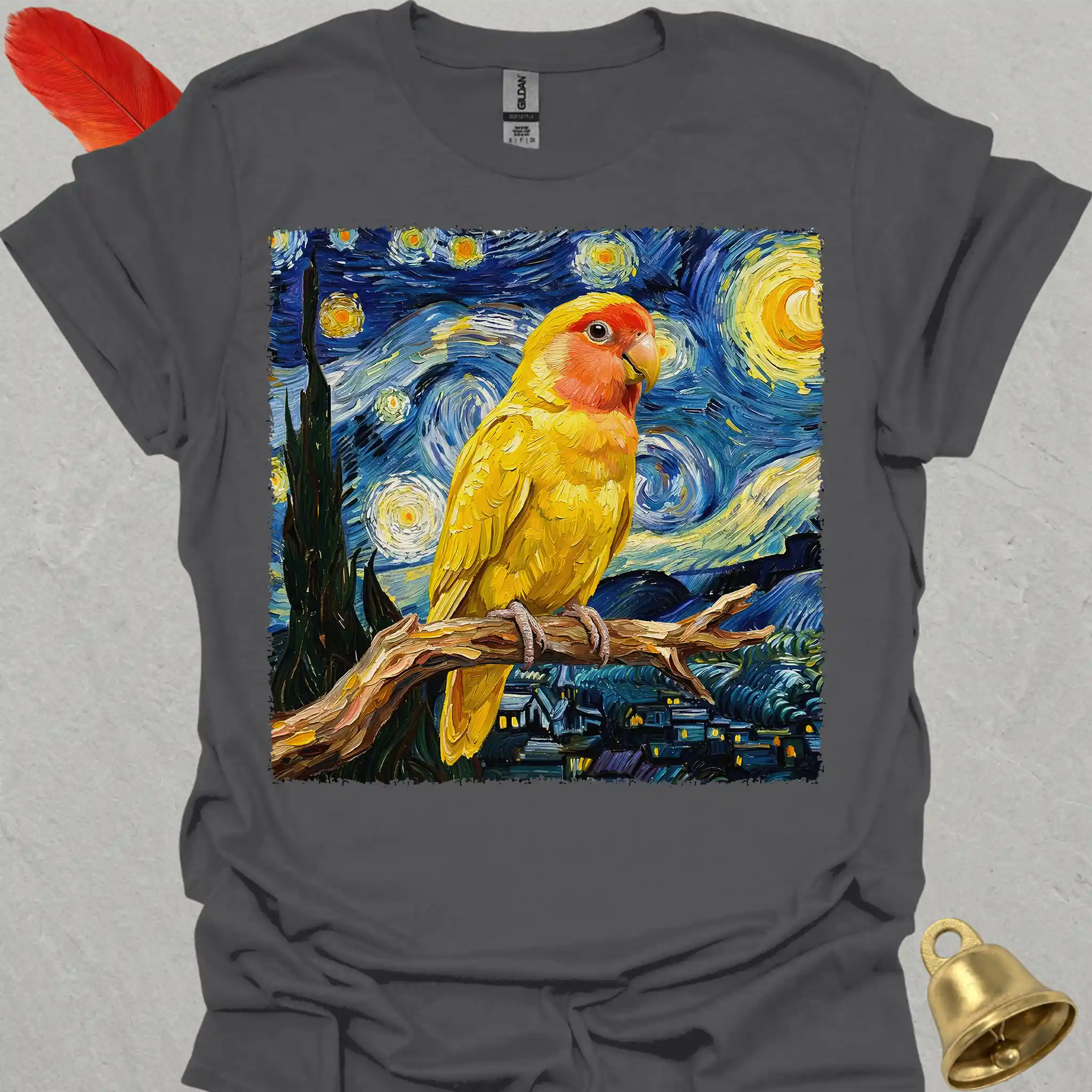Lutino Lovebird Starry Night T-Shirt