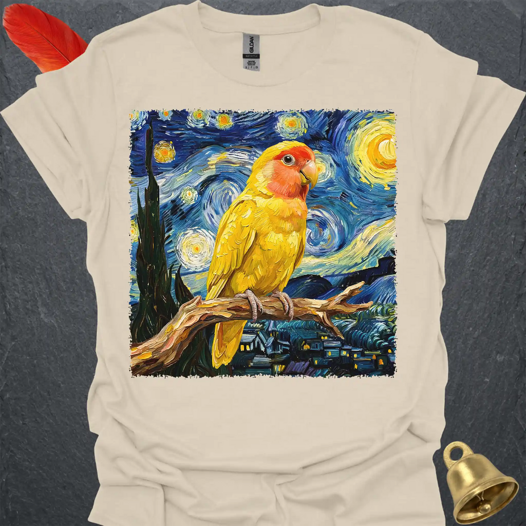 Lutino Lovebird Starry Night T-Shirt