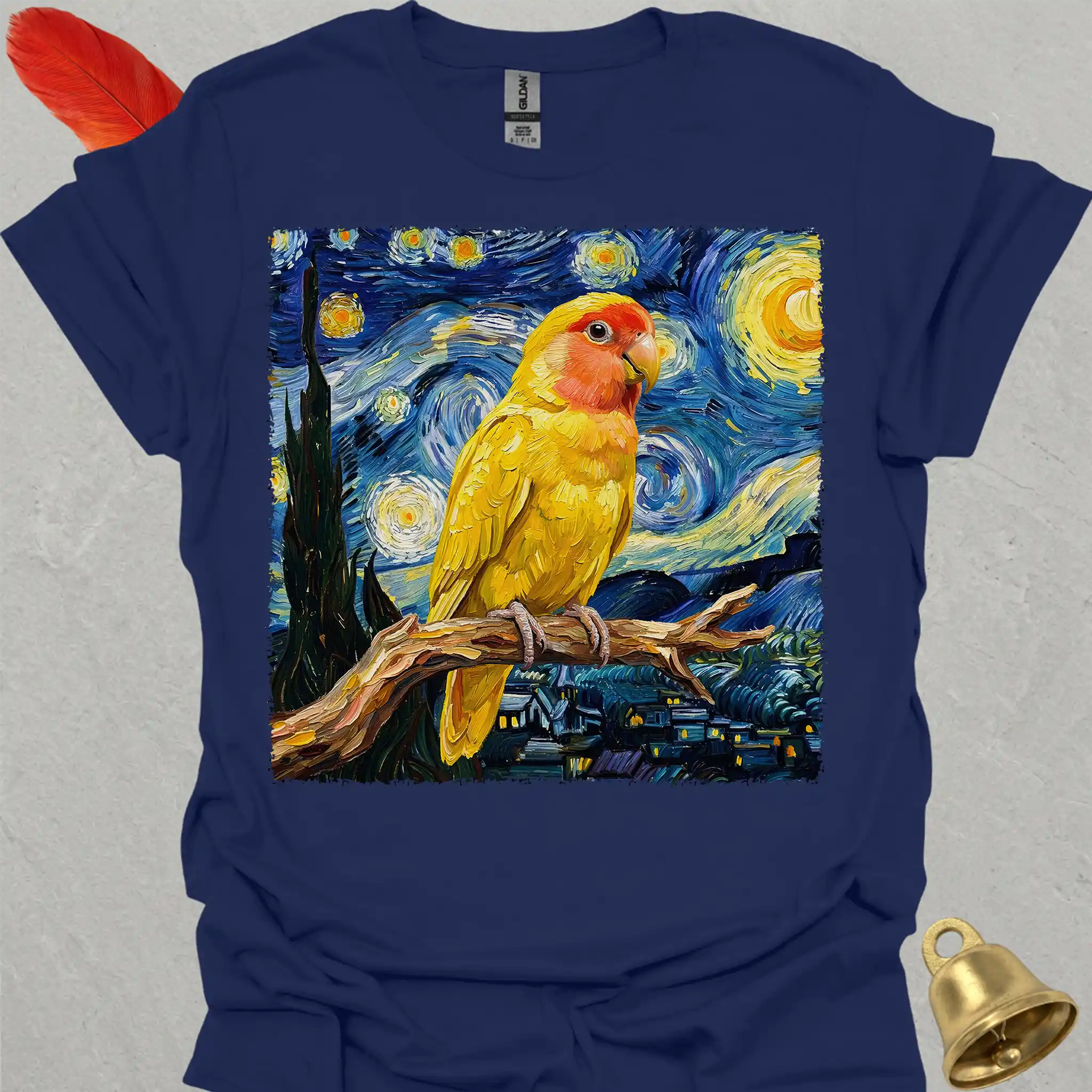 Lutino Lovebird Starry Night T-Shirt