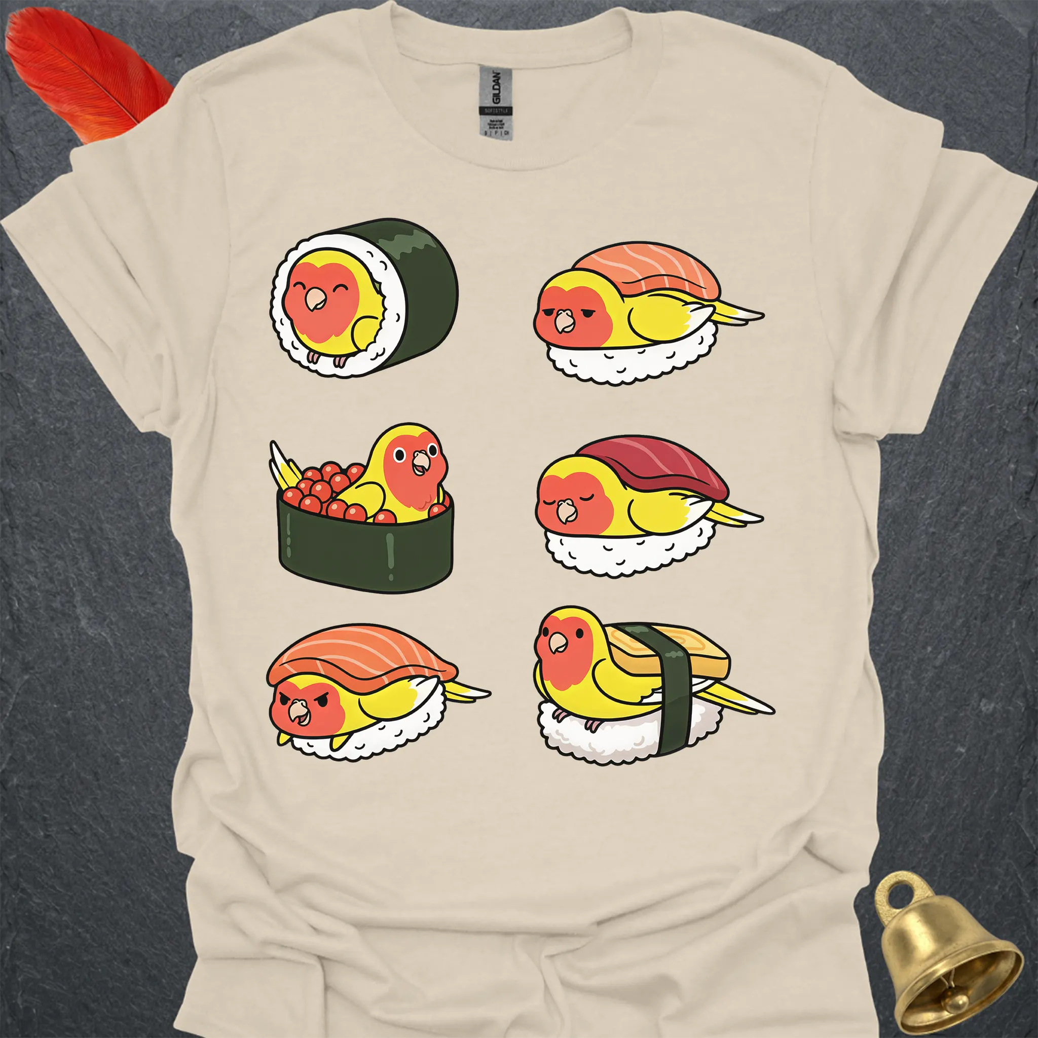 Lutino Lovebird Sushi T-Shirt