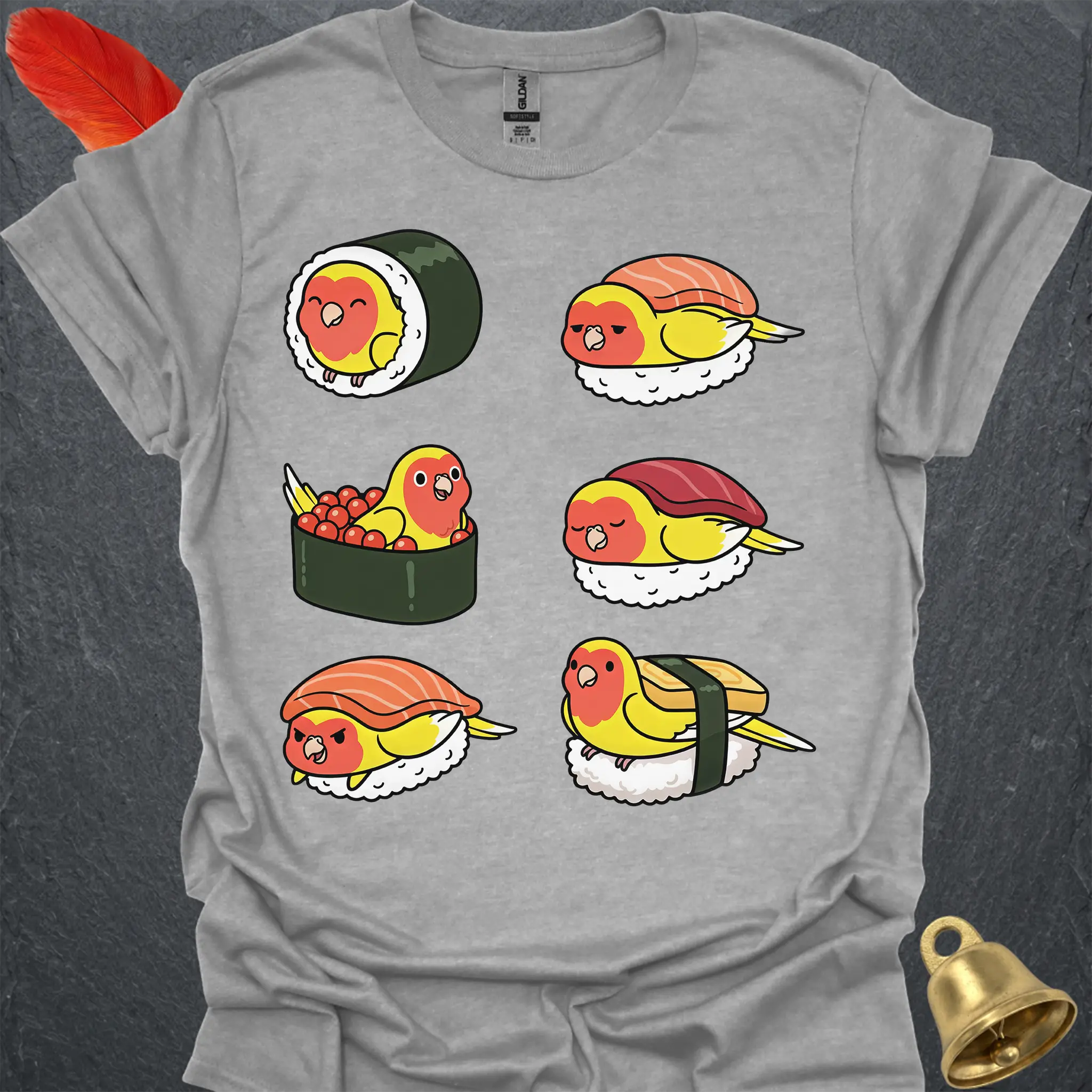 Lutino Lovebird Sushi T-Shirt