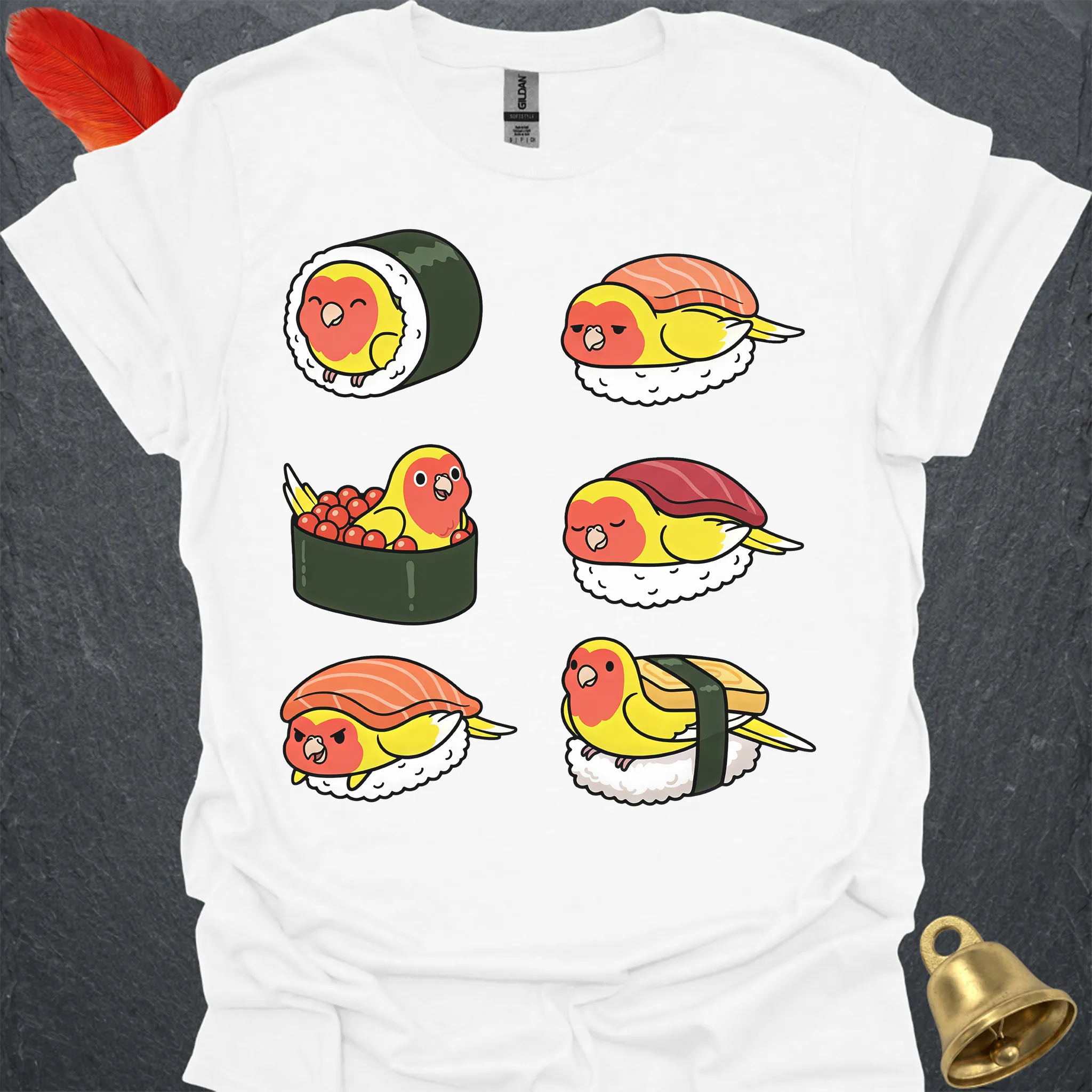 Lutino Lovebird Sushi T-Shirt