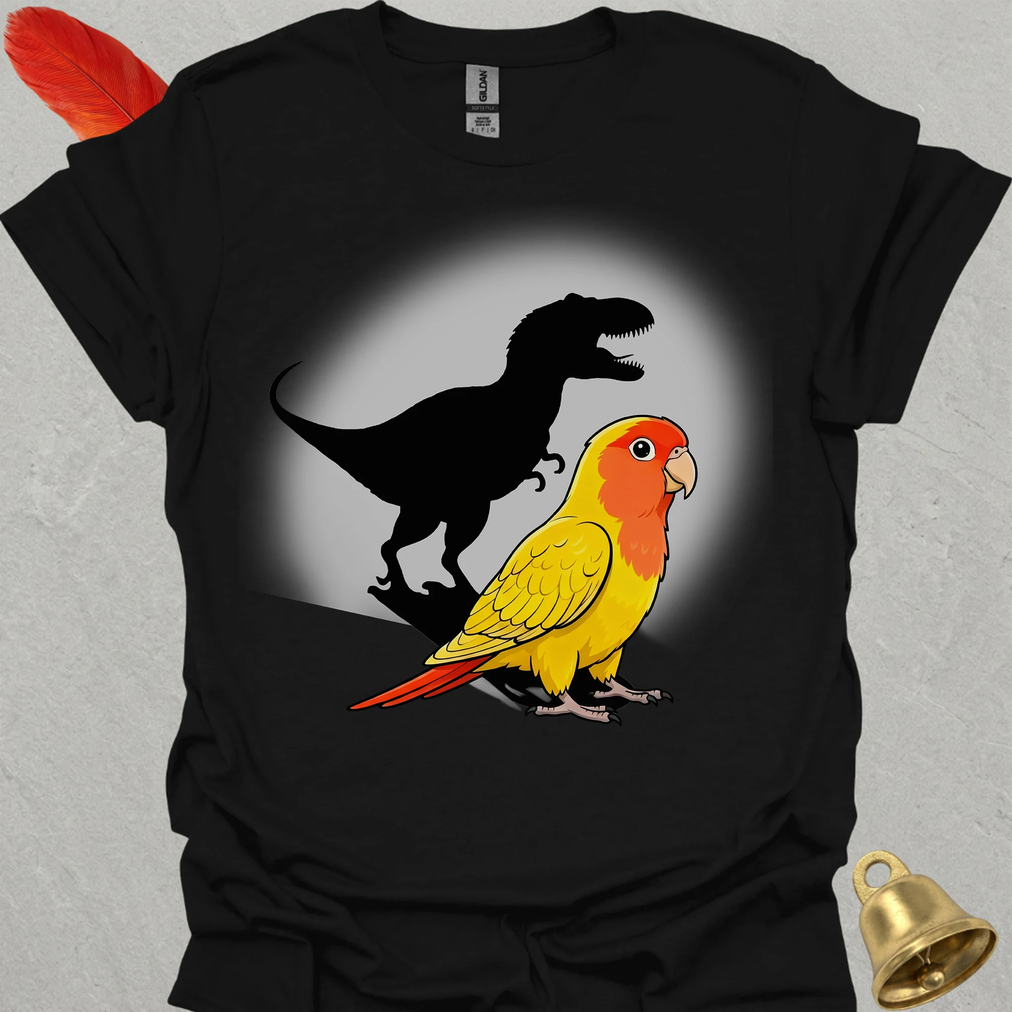 Lutino Lovebird T-Rex T-Shirt