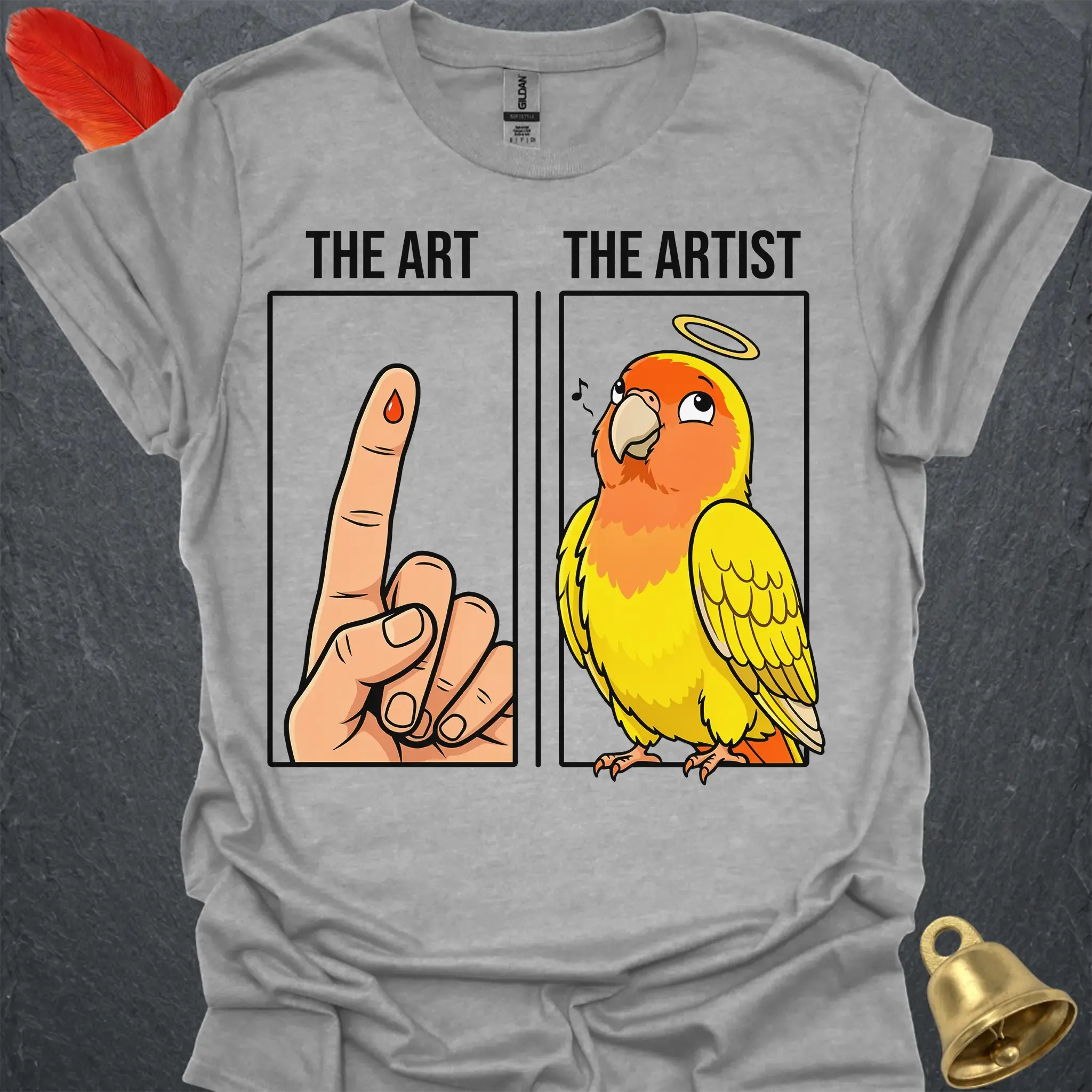 Lutino Lovebird The Artist T-Shirt