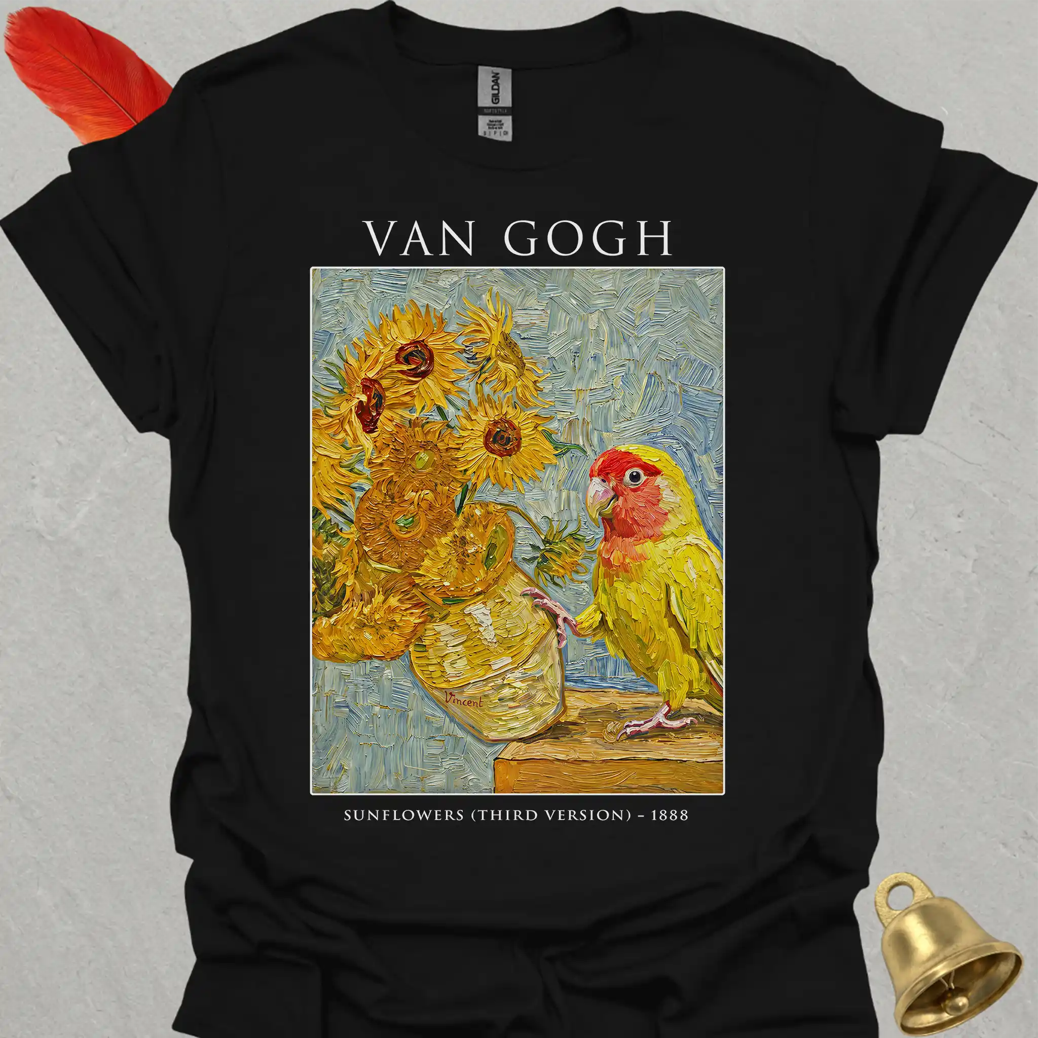 Lutino Lovebird Van Gogh T-Shirt