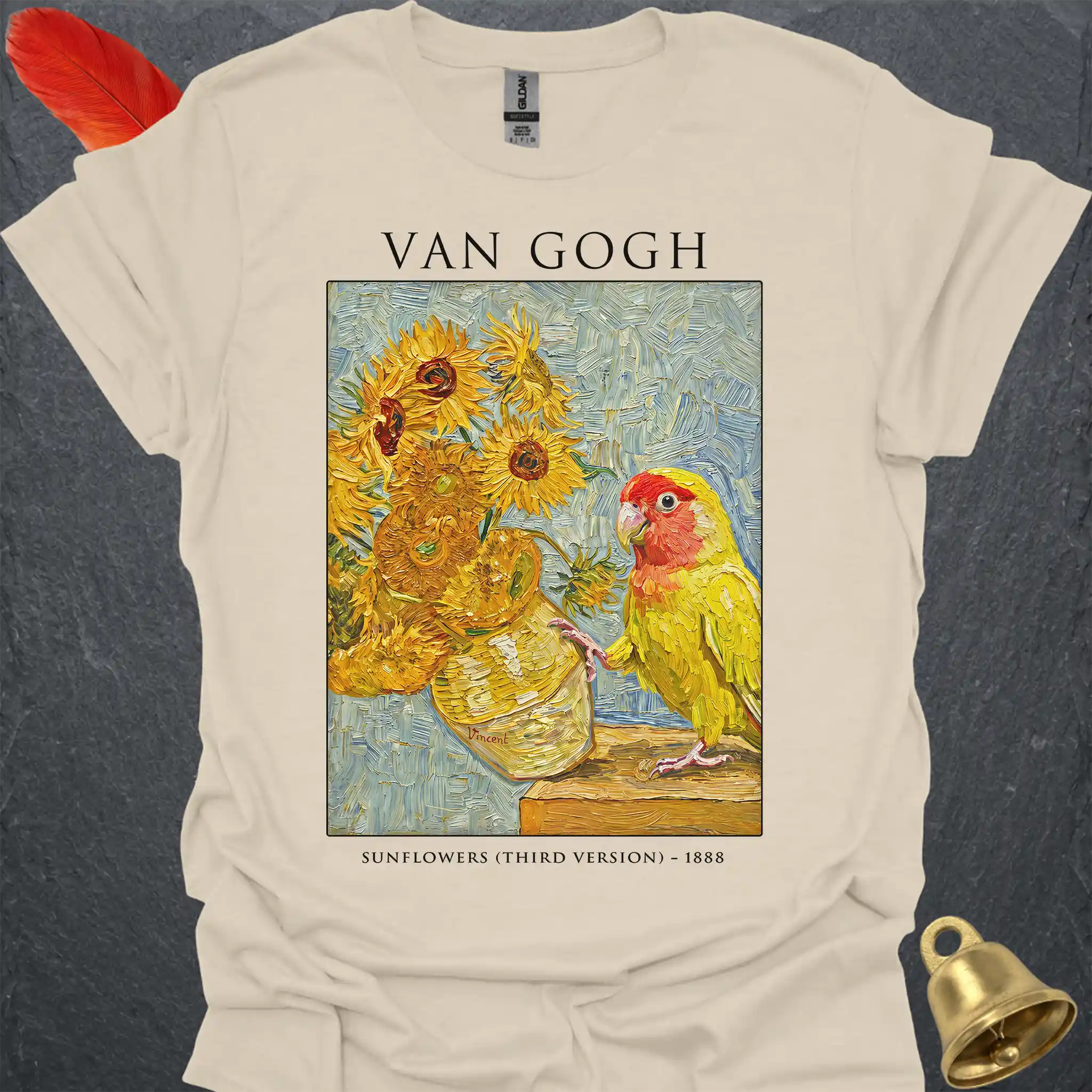 Lutino Lovebird Van Gogh T-Shirt