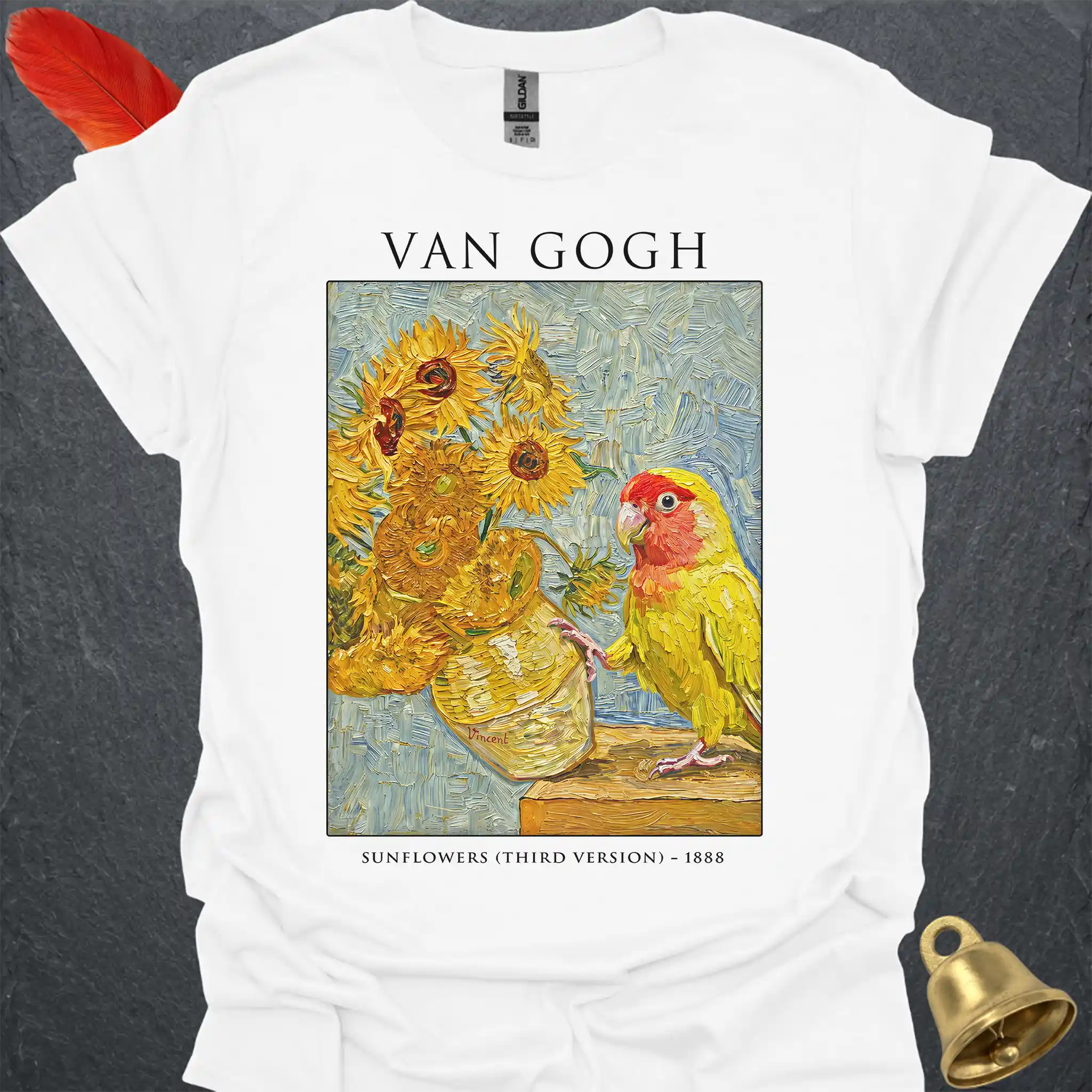 Lutino Lovebird Van Gogh T-Shirt