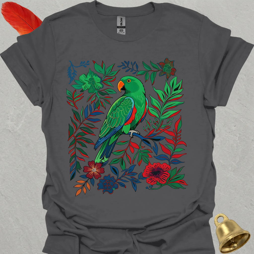 Male Eclectus Parrot Boho Flower T-Shirt