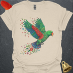 Male Eclectus Parrot Flying Flower T-Shirt