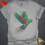 Male Eclectus Parrot Flying Flower T-Shirt