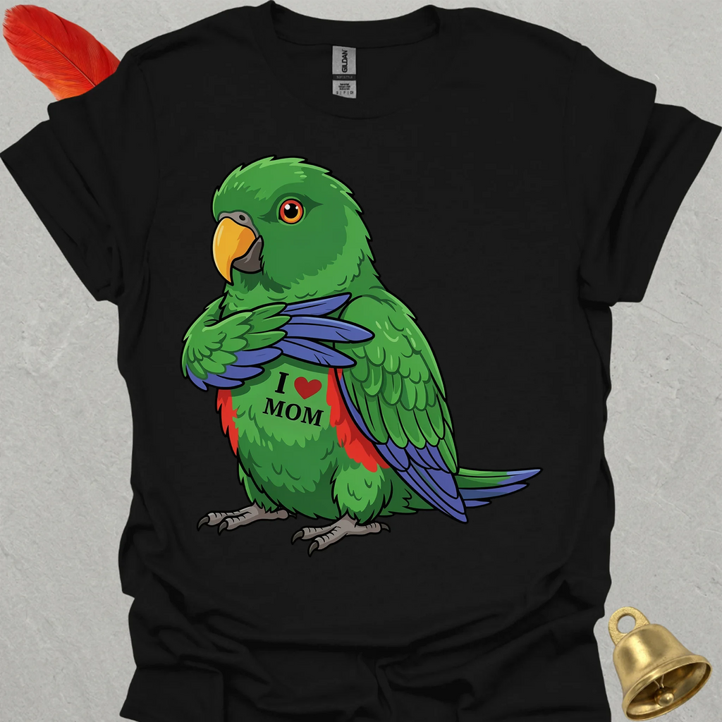 Male Eclectus Parrot I Love Mom T-Shirt