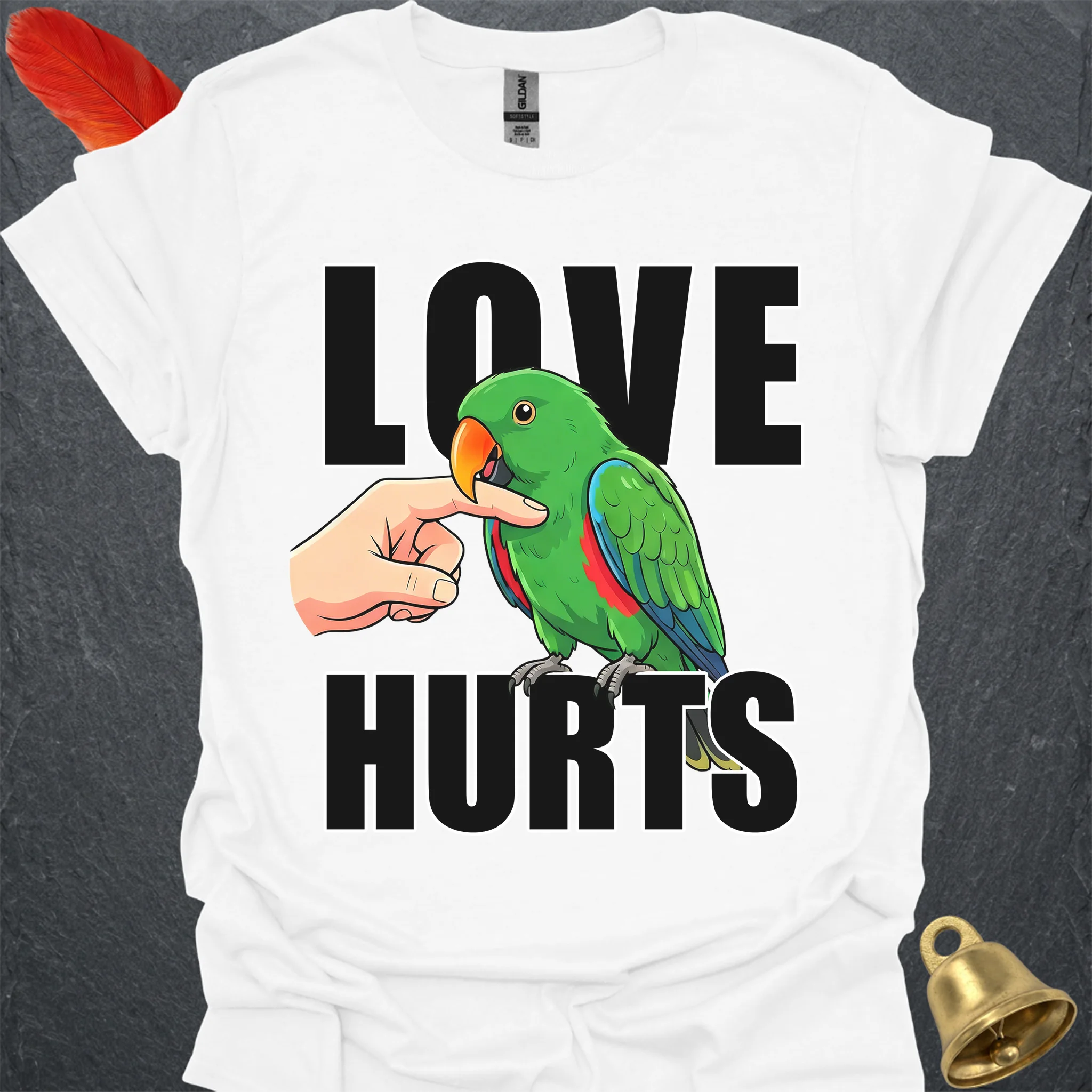 Male Eclectus Parrot Love Hurts T-Shirt
