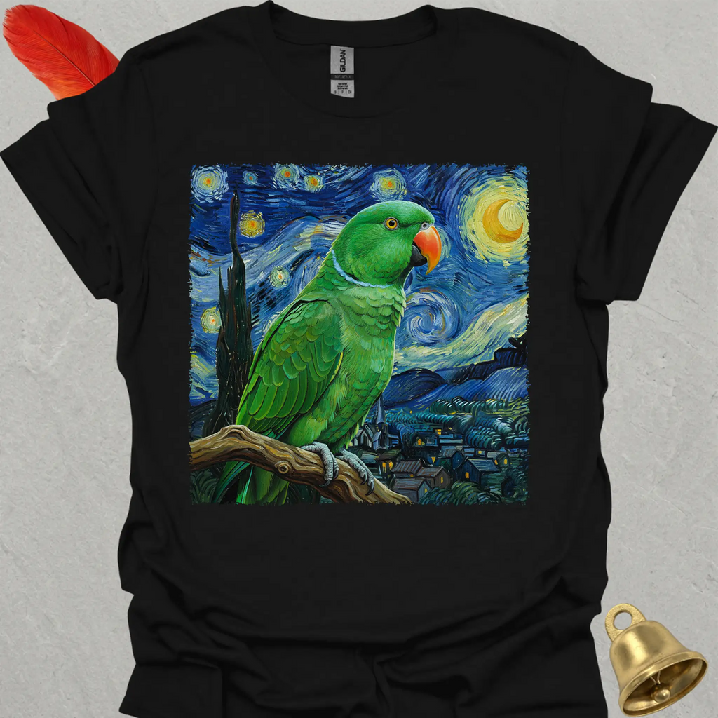 Male Eclectus Parrot Starry Night T-Shirt