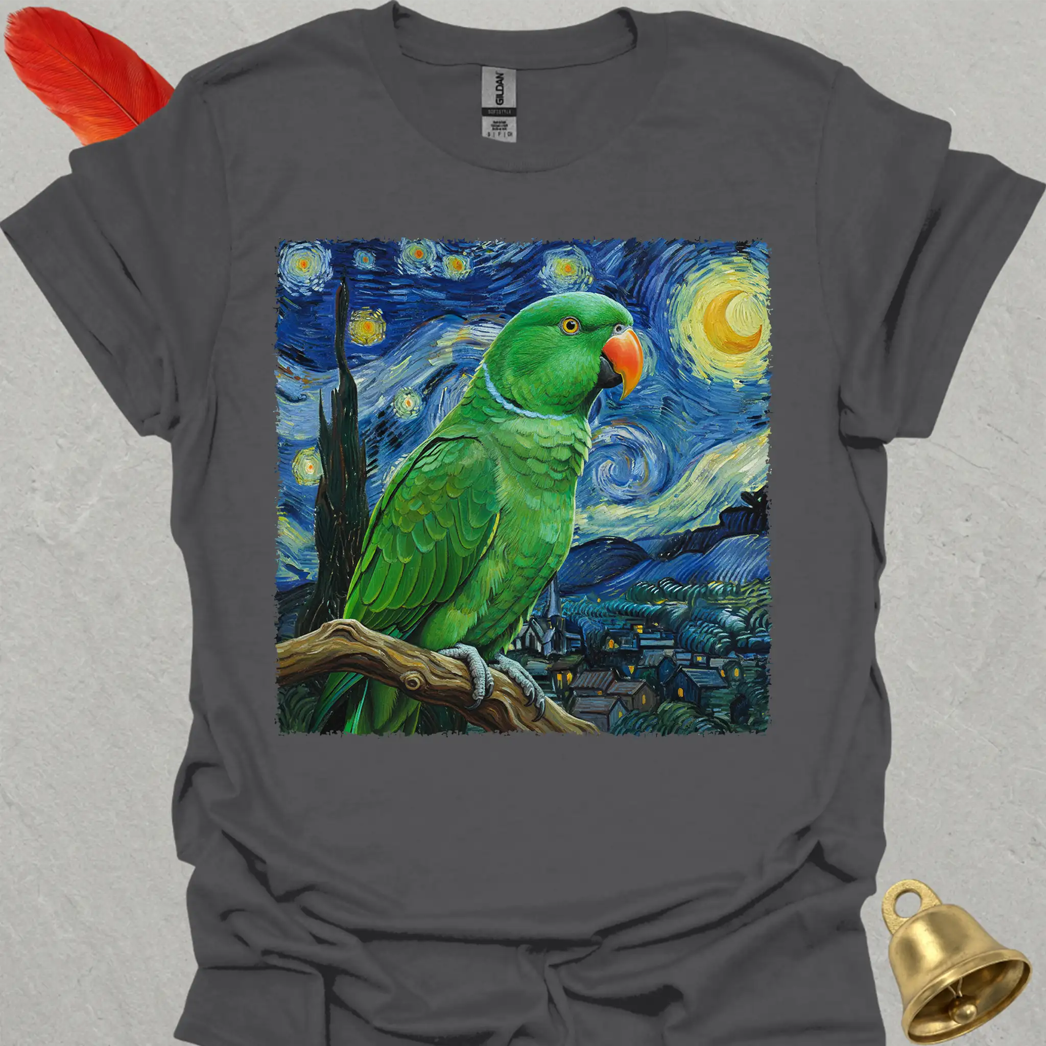 Male Eclectus Parrot Starry Night T-Shirt