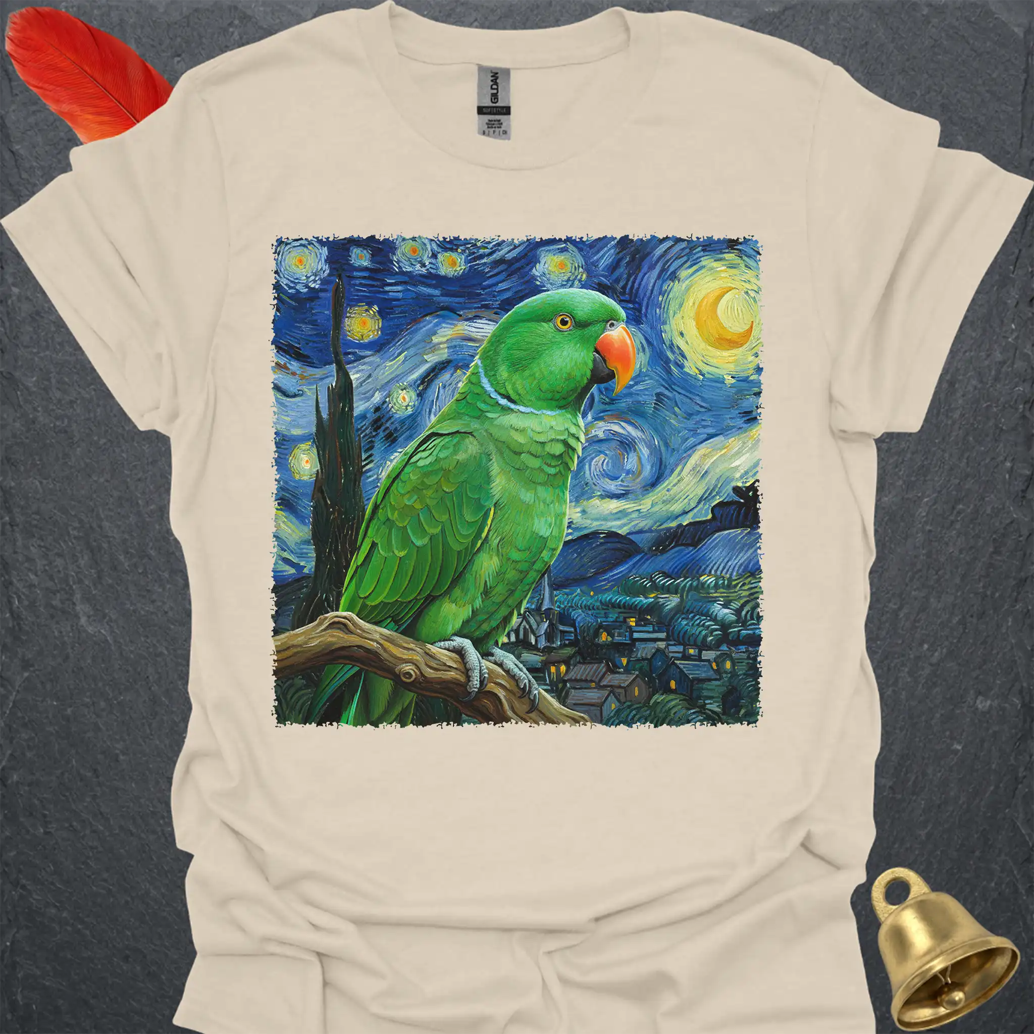 Male Eclectus Parrot Starry Night T-Shirt