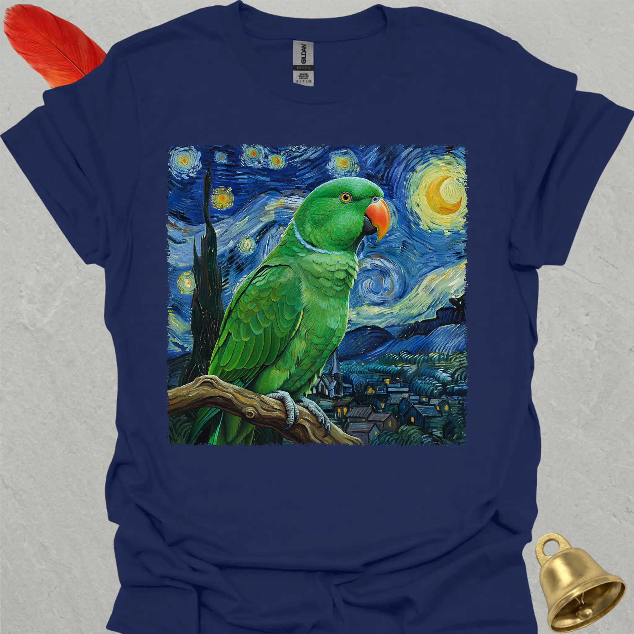 Male Eclectus Parrot Starry Night T-Shirt