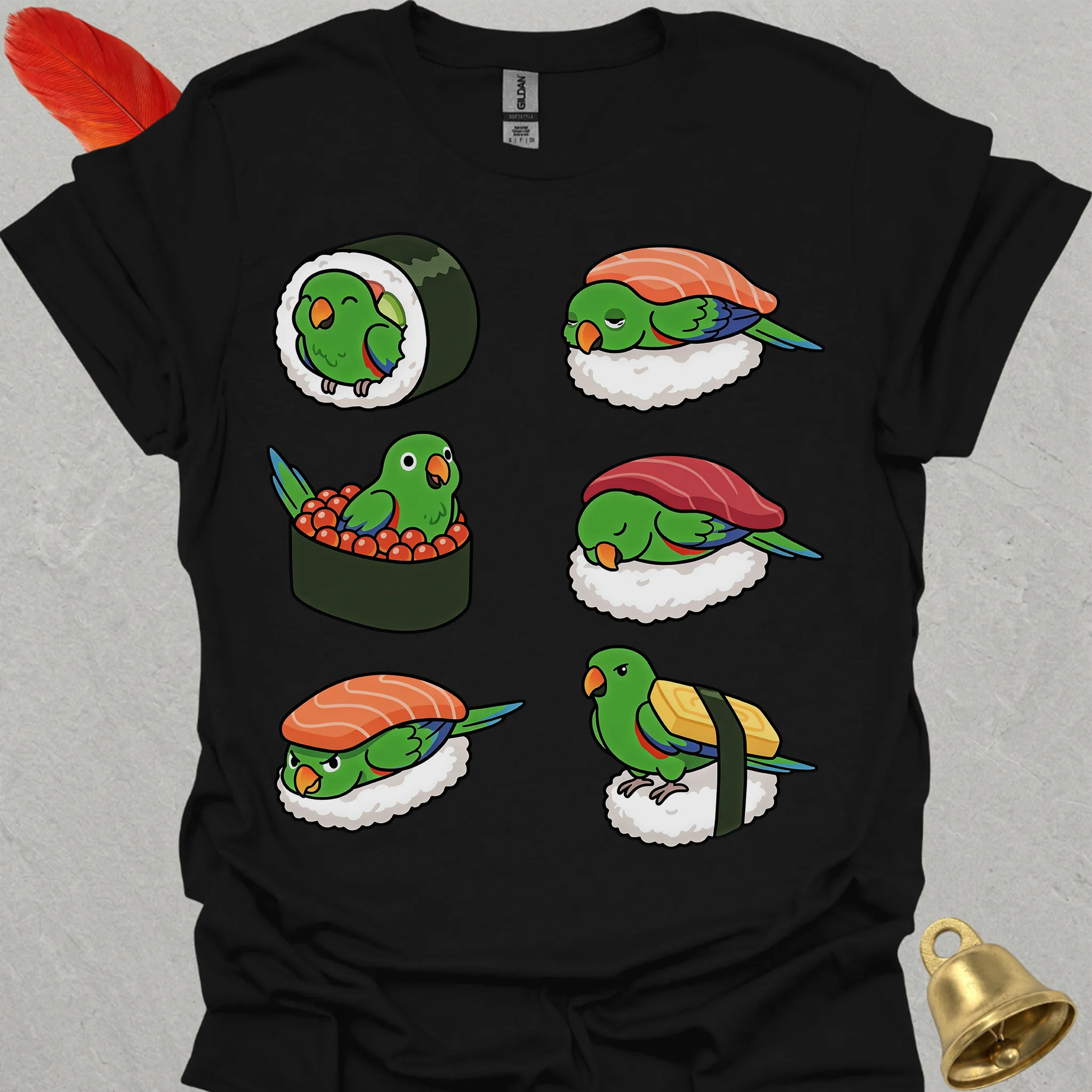 Male Eclectus Parrot Sushi T-Shirt