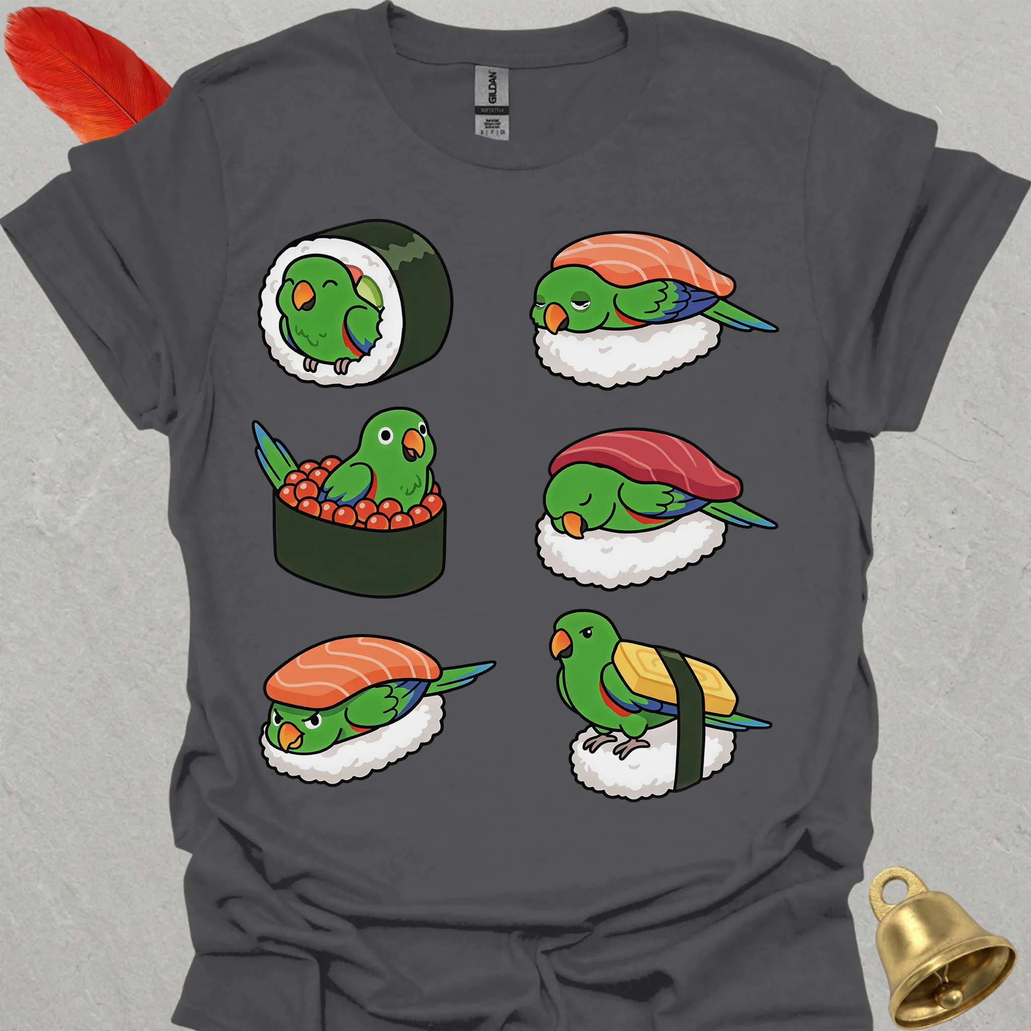 Male Eclectus Parrot Sushi T-Shirt