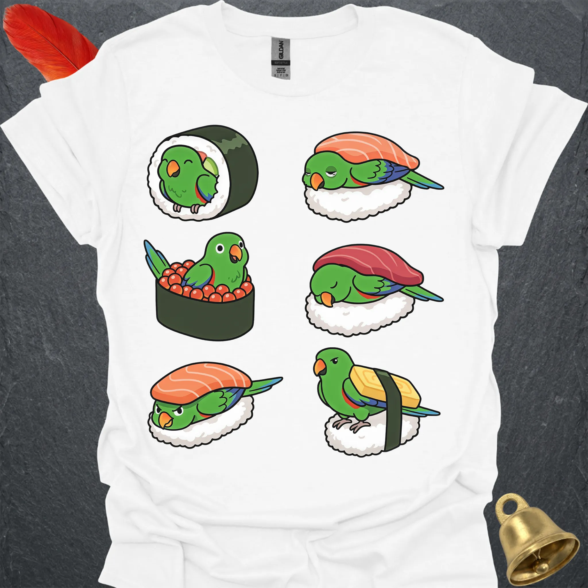 Male Eclectus Parrot Sushi T-Shirt