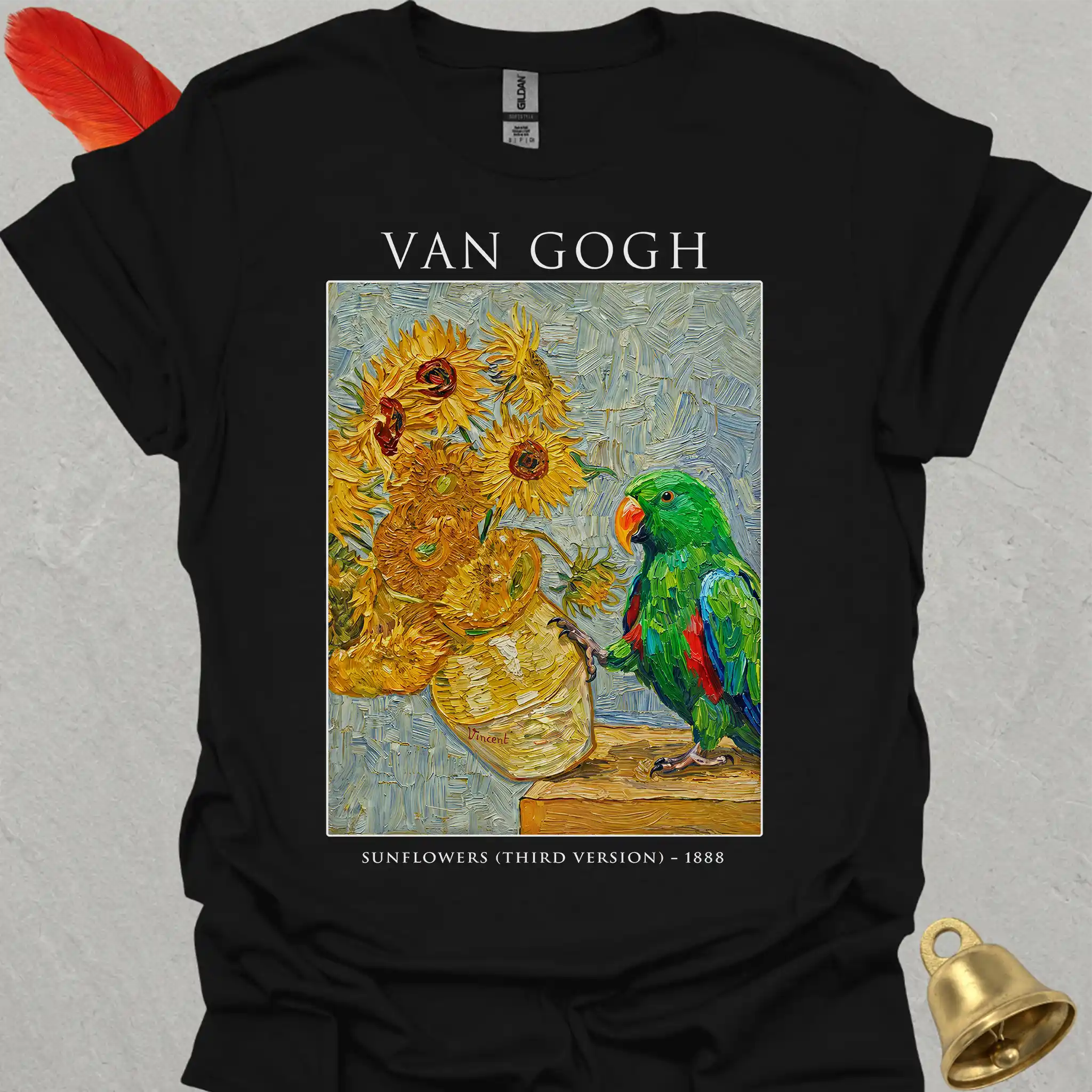 Male Eclectus Parrot Van Gogh T-Shirt