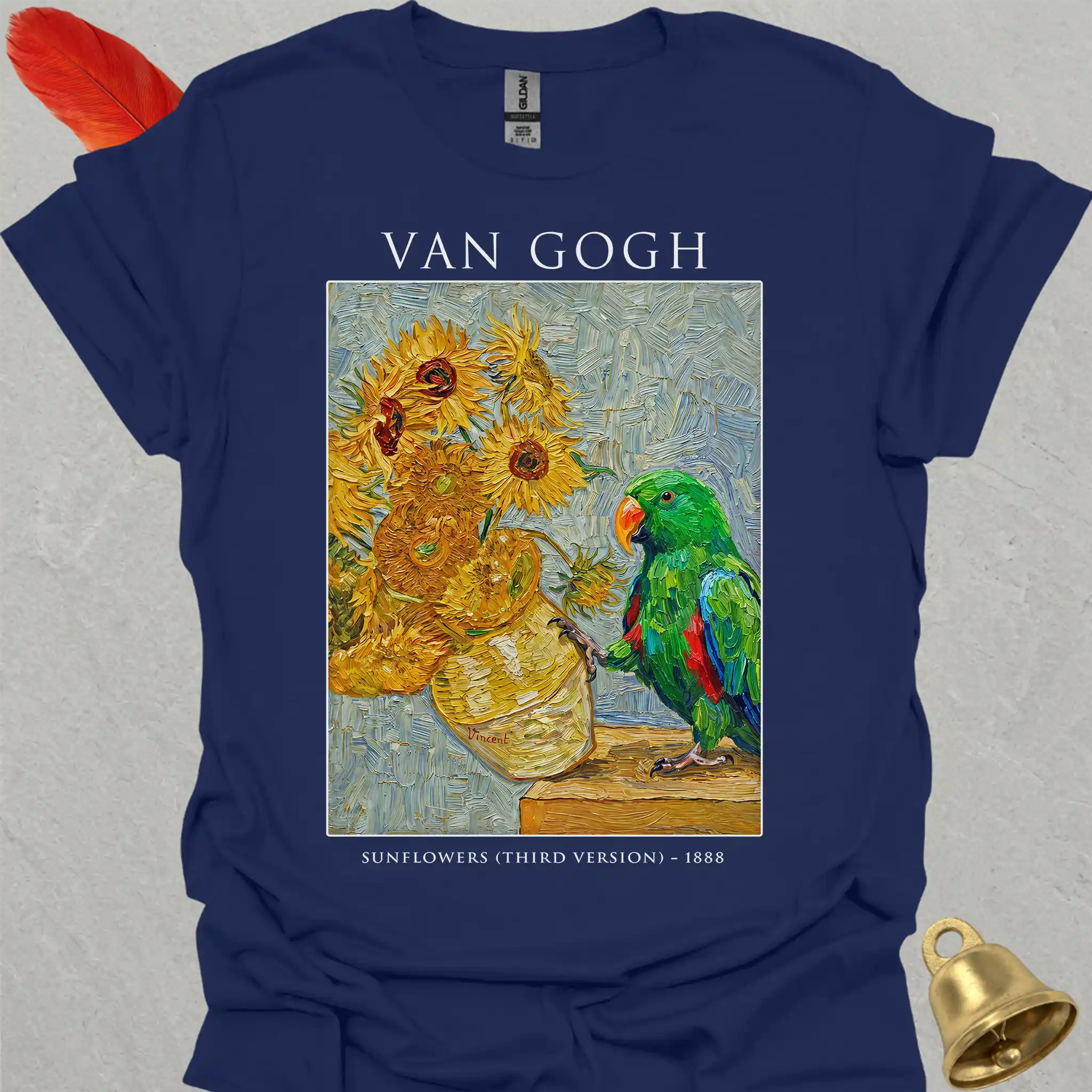 Male Eclectus Parrot Van Gogh T-Shirt
