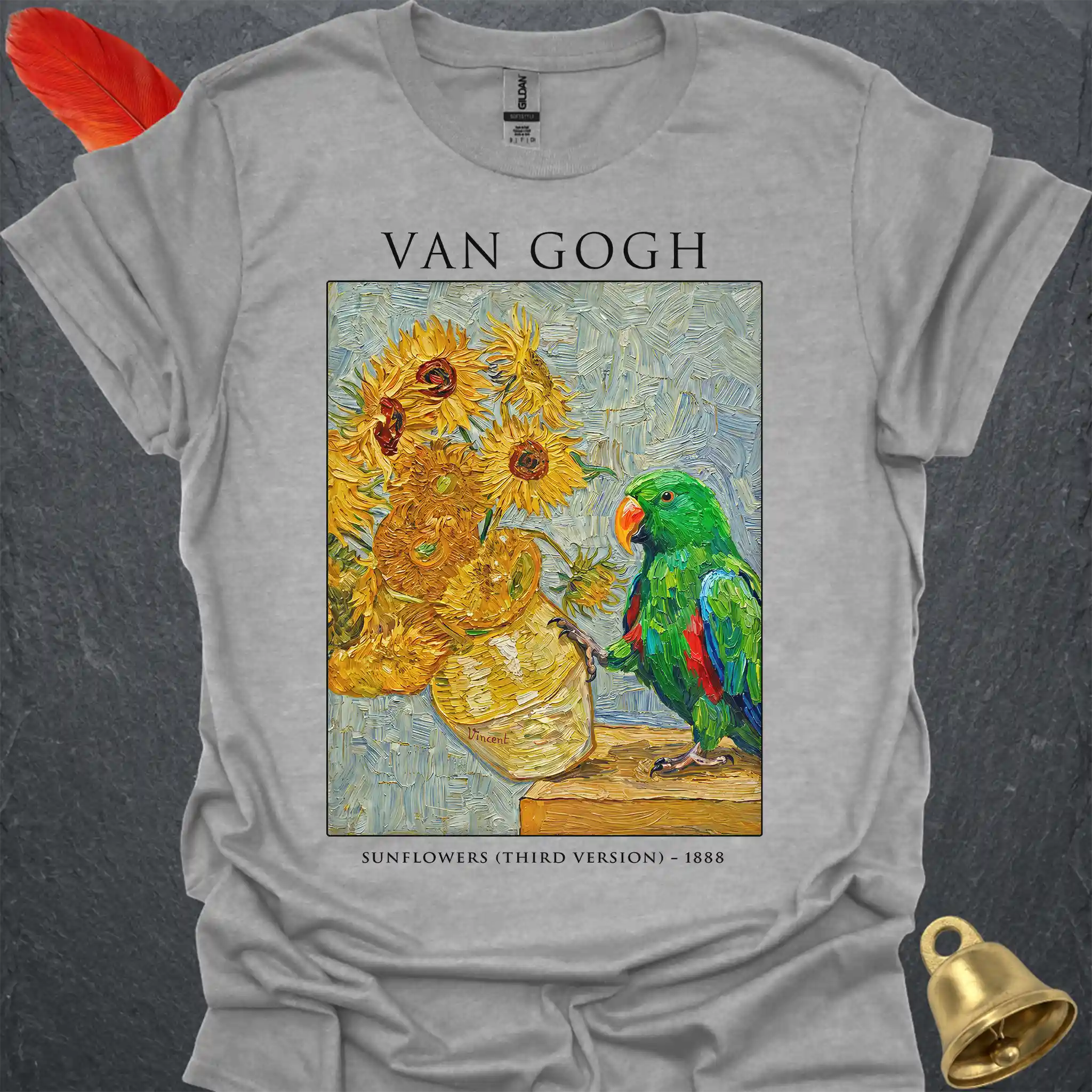 Male Eclectus Parrot Van Gogh T-Shirt