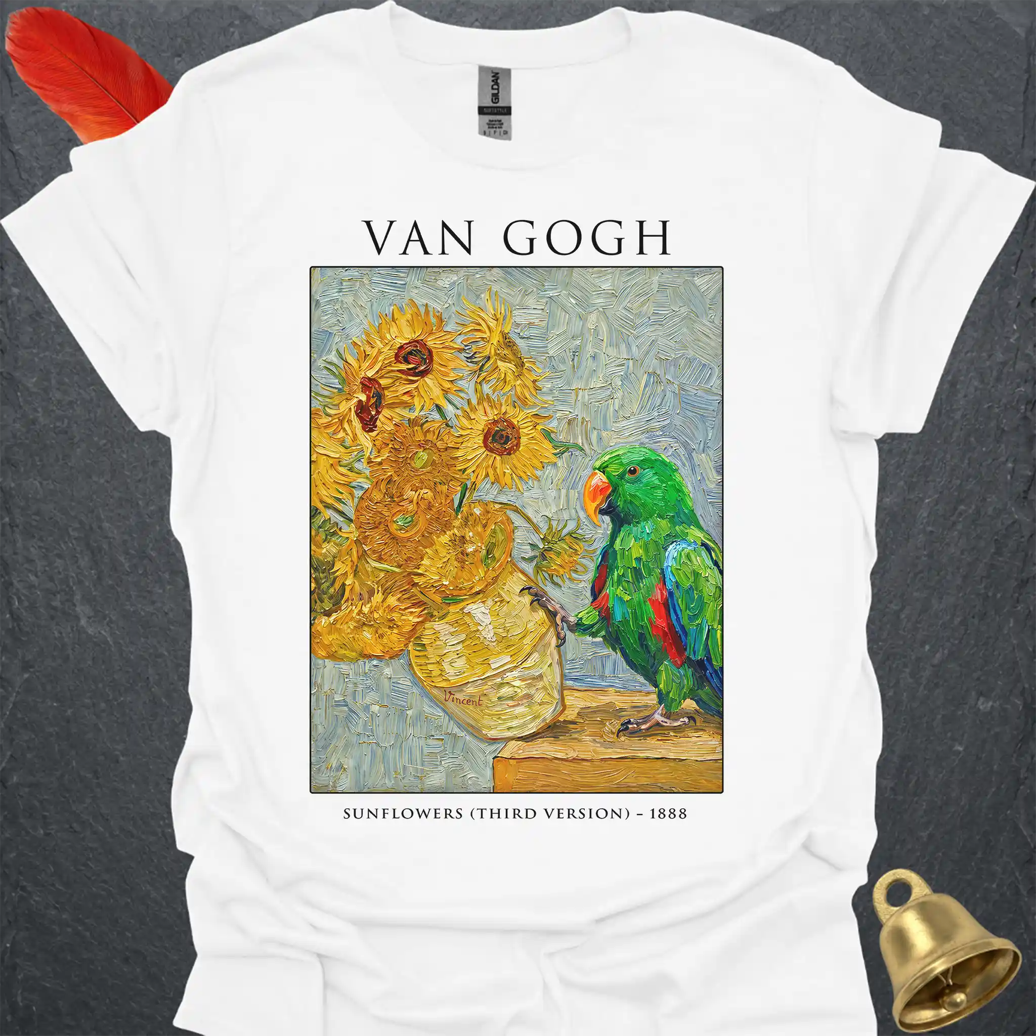 Male Eclectus Parrot Van Gogh T-Shirt