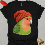 Peach-Faced Lovebird Beanie T-Shirt