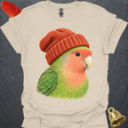 Peach-Faced Lovebird Beanie T-Shirt