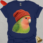 Peach-Faced Lovebird Beanie T-Shirt
