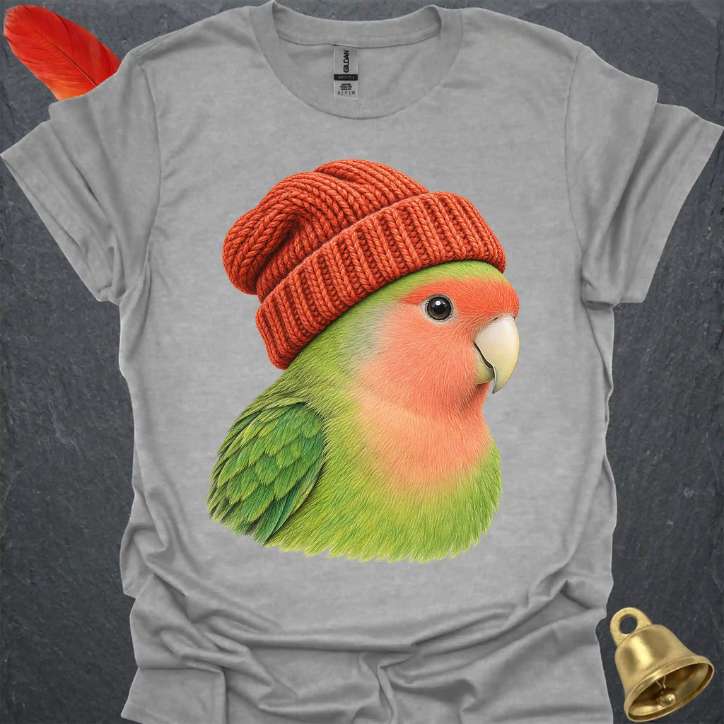 Peach-Faced Lovebird Beanie T-Shirt