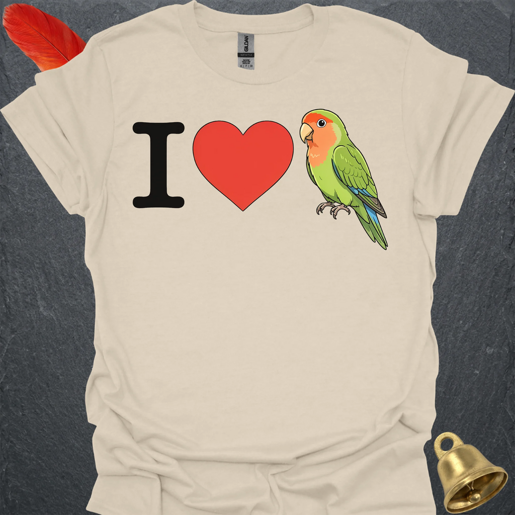 I Love Peach-Faced Lovebird T-Shirt