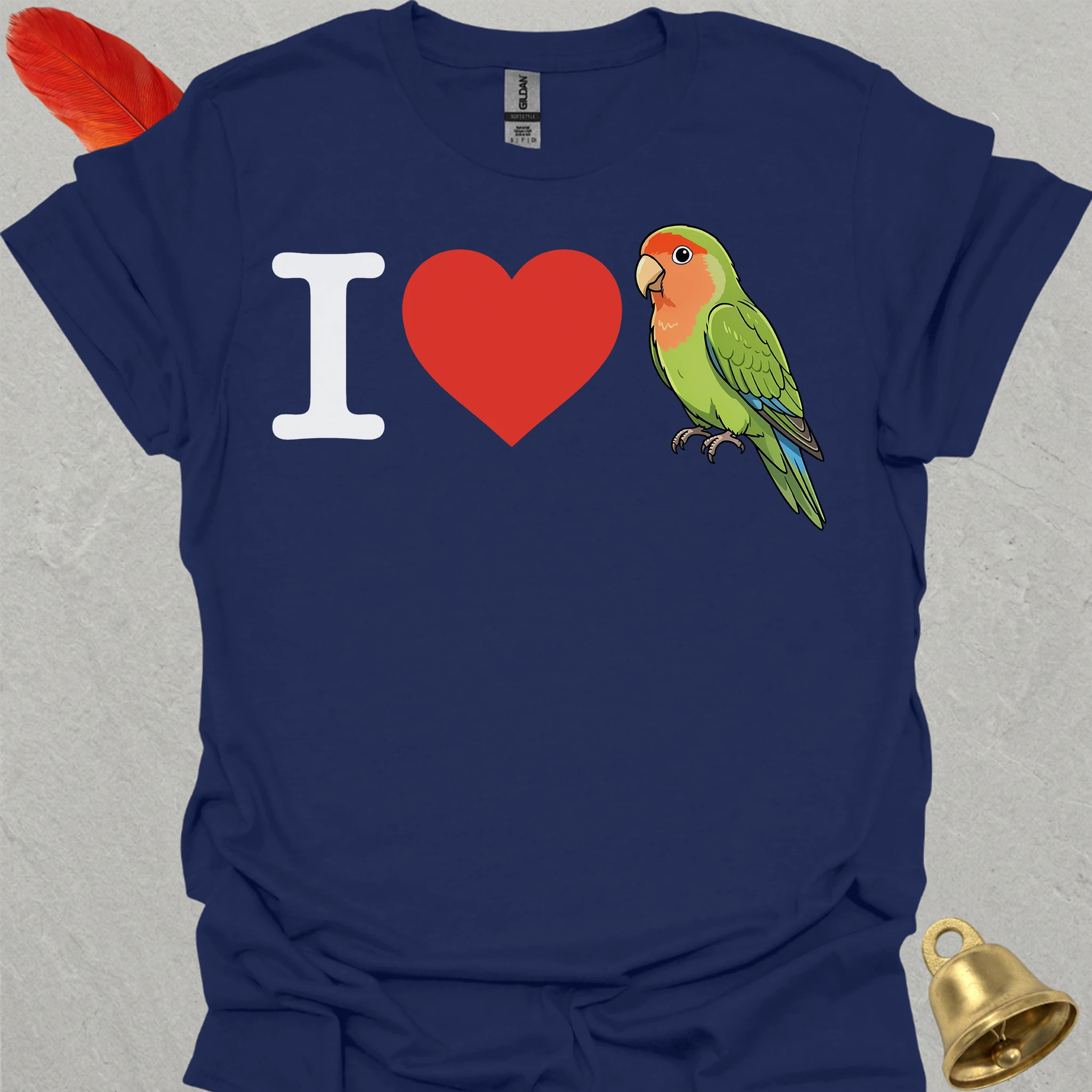 I Love Peach-Faced Lovebird T-Shirt