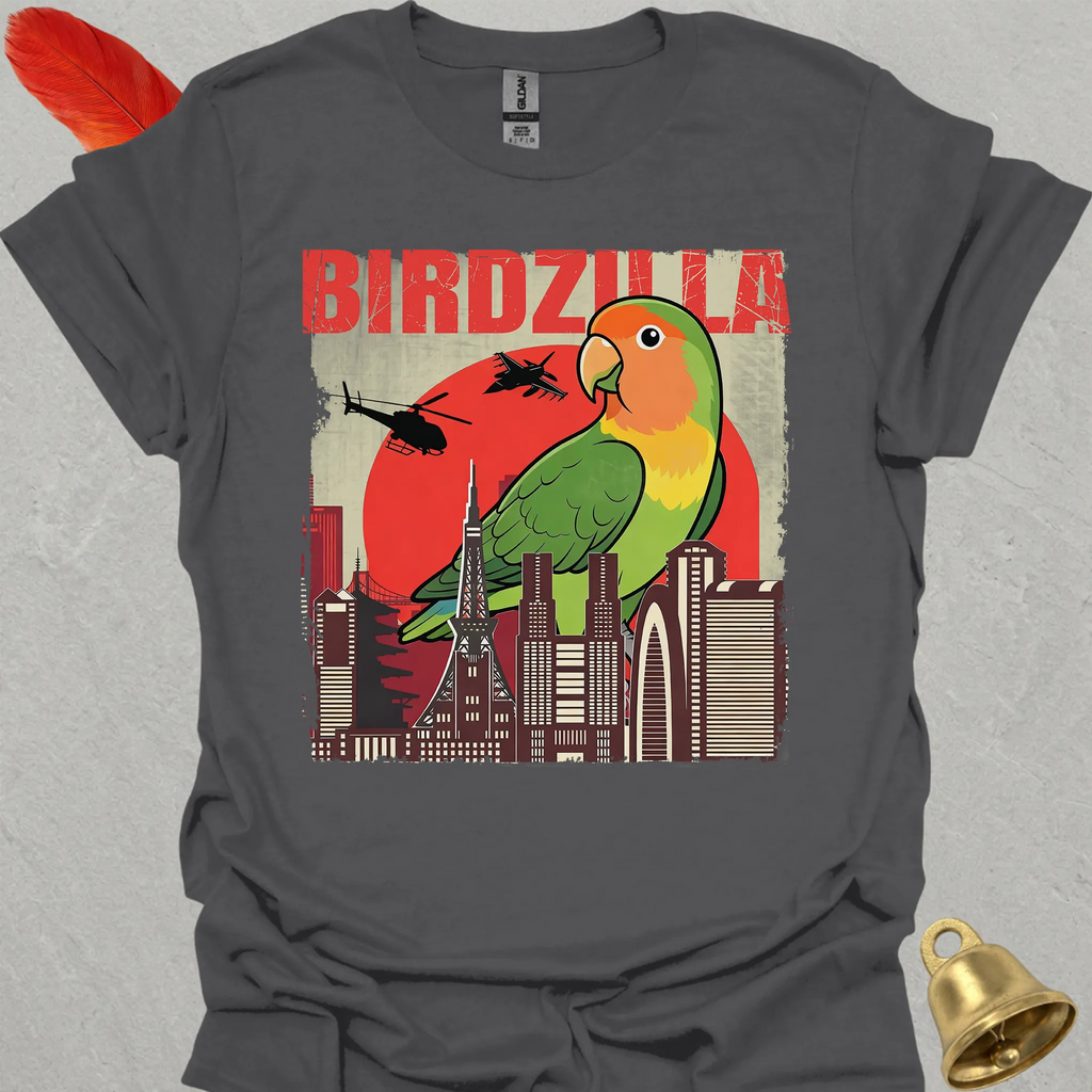 Peach-Faced Lovebird Birdzilla T-Shirt