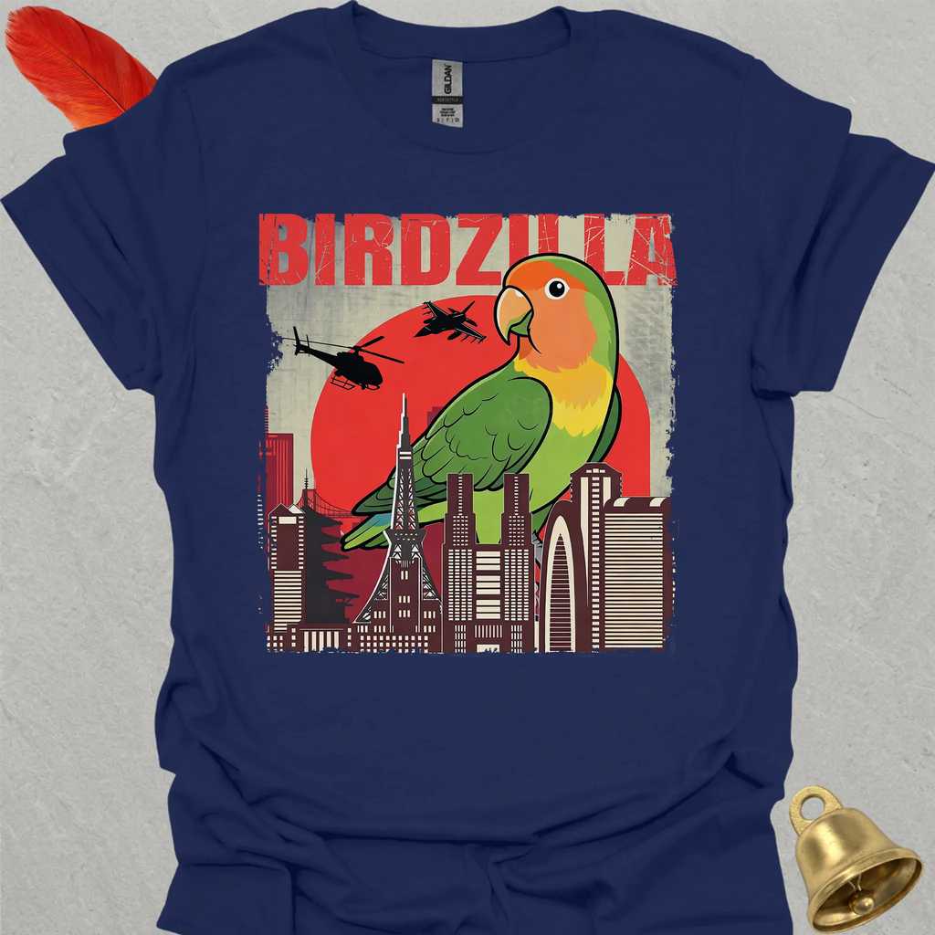 Peach-Faced Lovebird Birdzilla T-Shirt